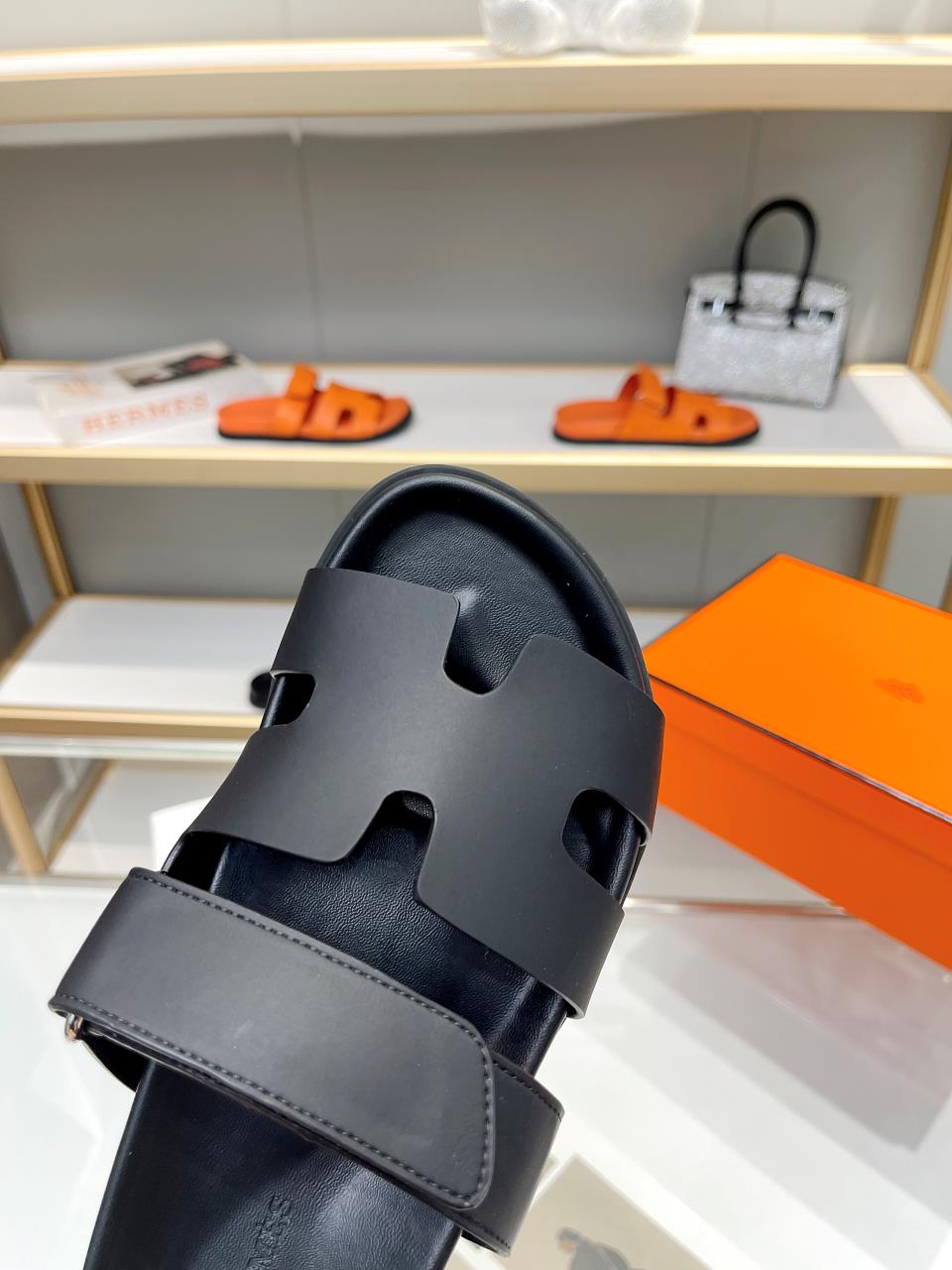 Hermes Sandal Chypre Schwarz