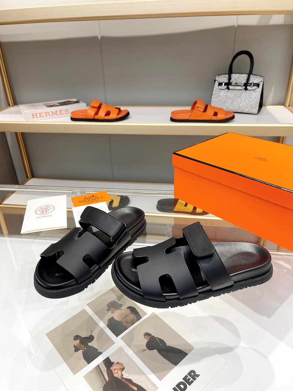 Hermes Sandal Chypre Schwarz