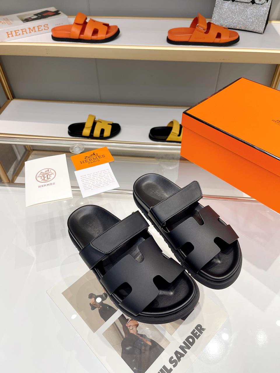 Hermes Sandal Chypre Schwarz
