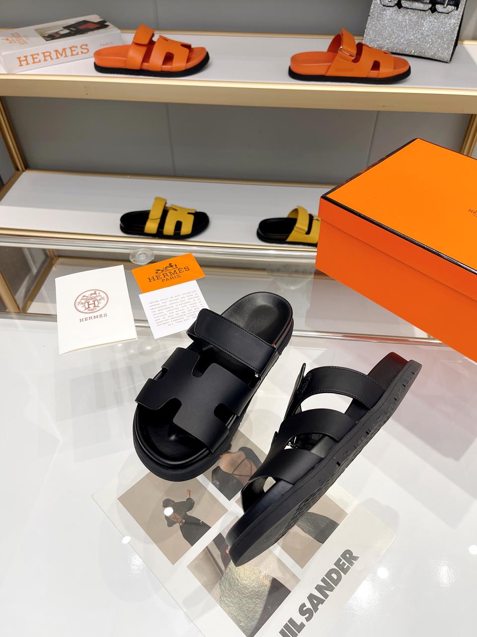 Hermes Sandal Chypre Schwarz
