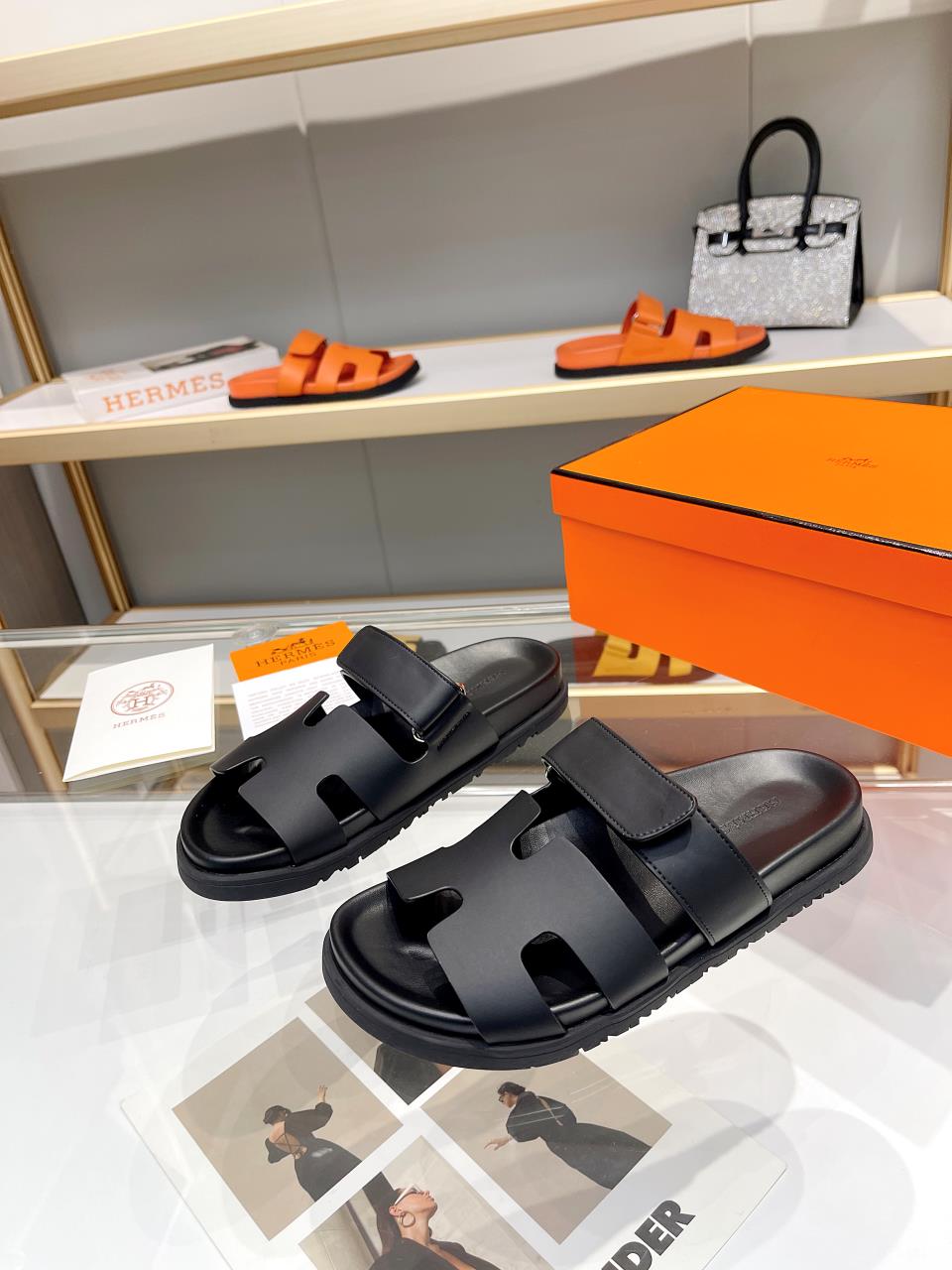 Hermes Sandal Chypre Schwarz