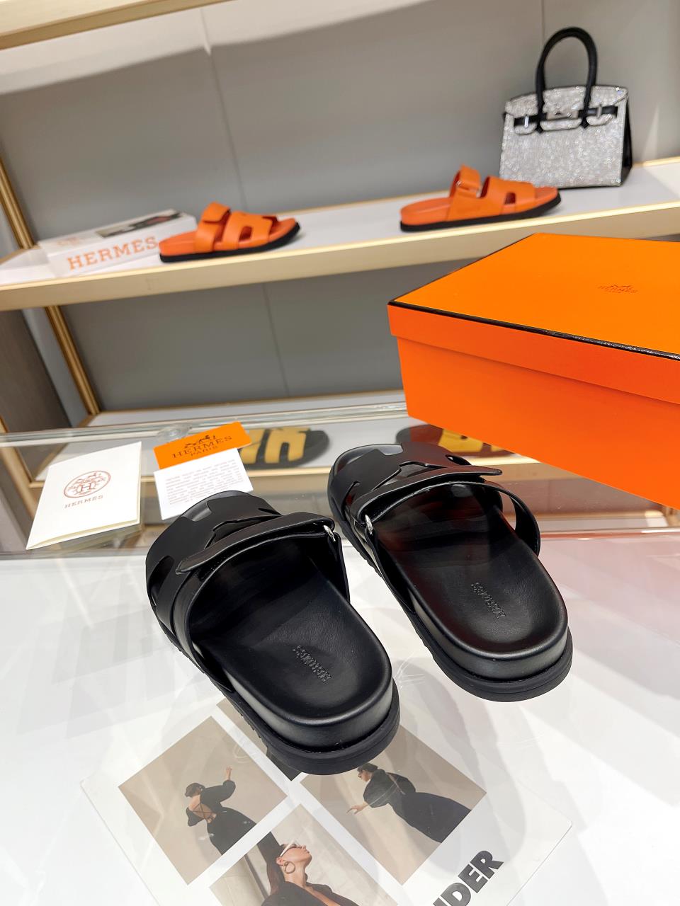 Hermes Sandal Chypre Schwarz