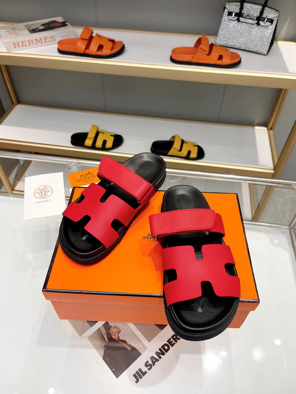 Hermes Sandal Chypre Cherry