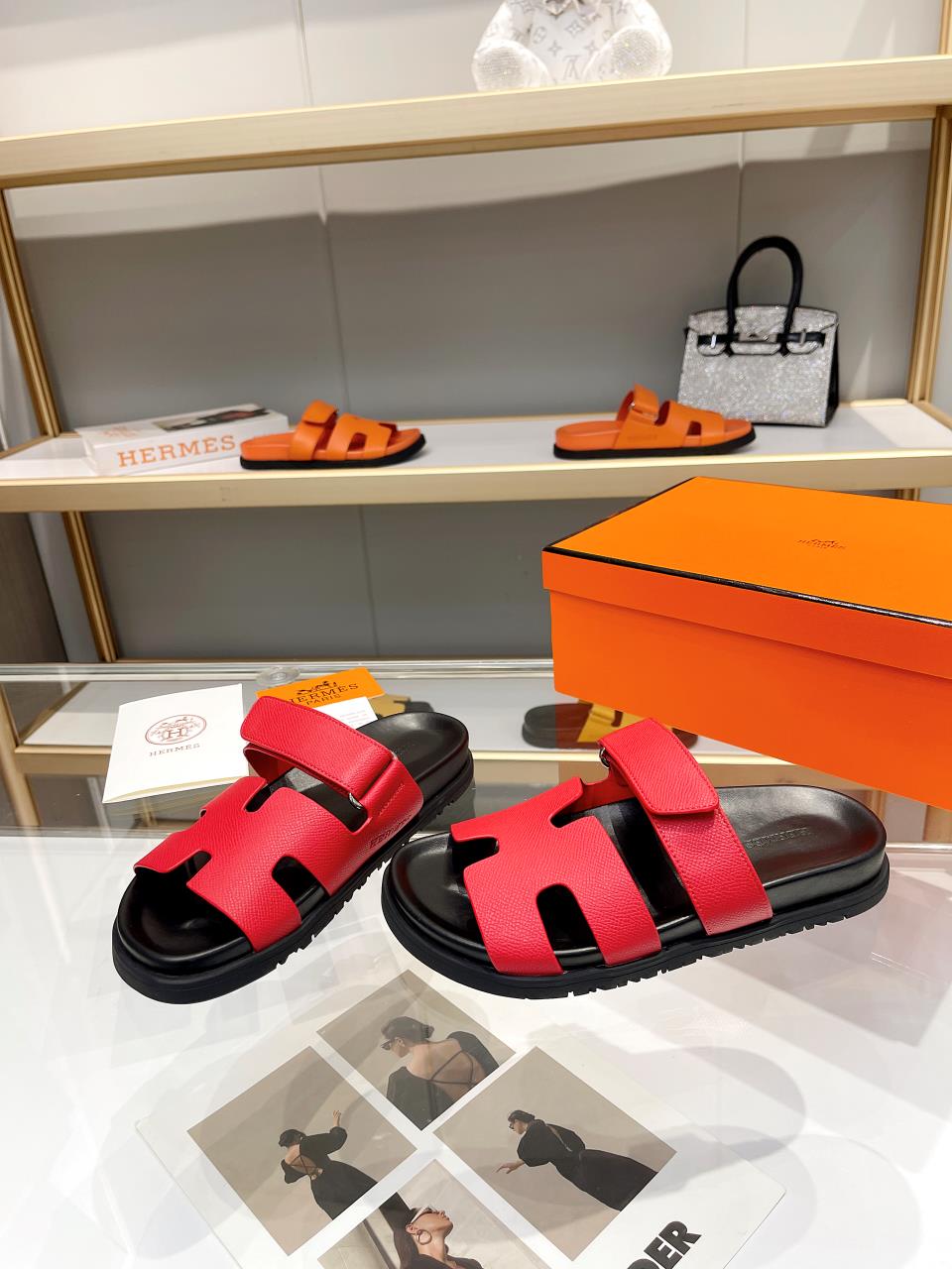 Hermes Sandal Chypre Cherry