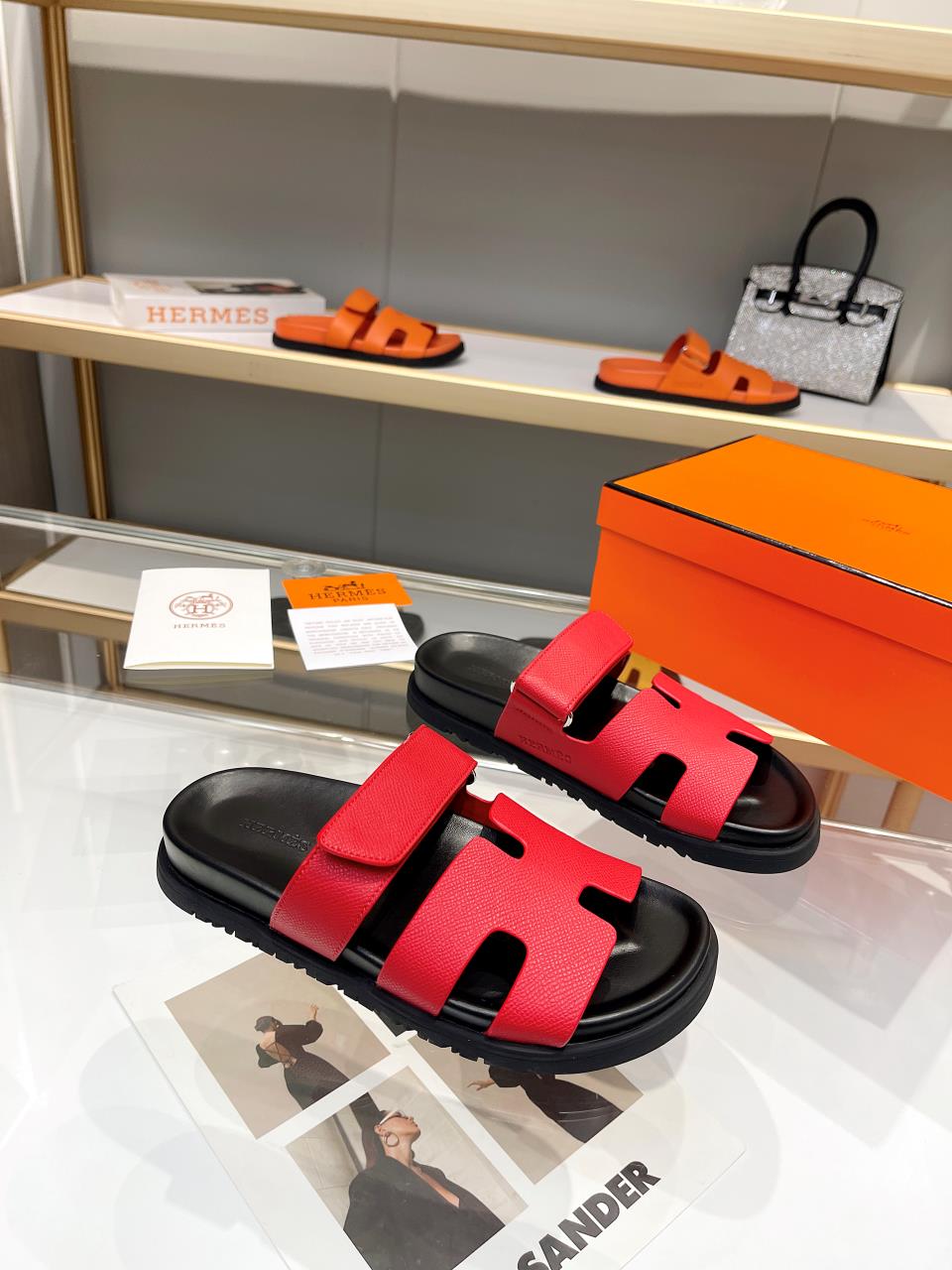 Hermes Sandal Chypre Cherry
