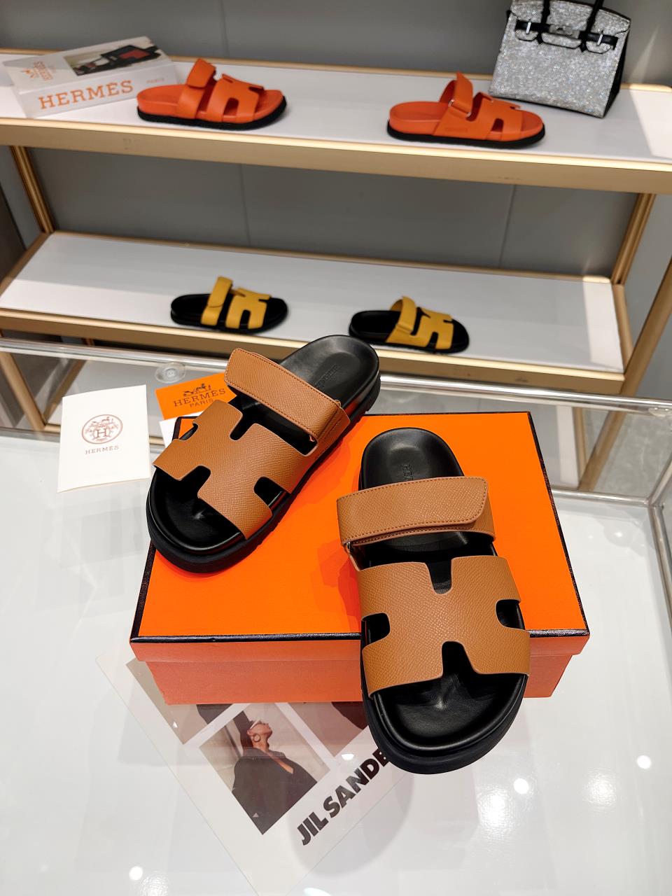Hermes Sandal Chypre Darker Brown Black Sole