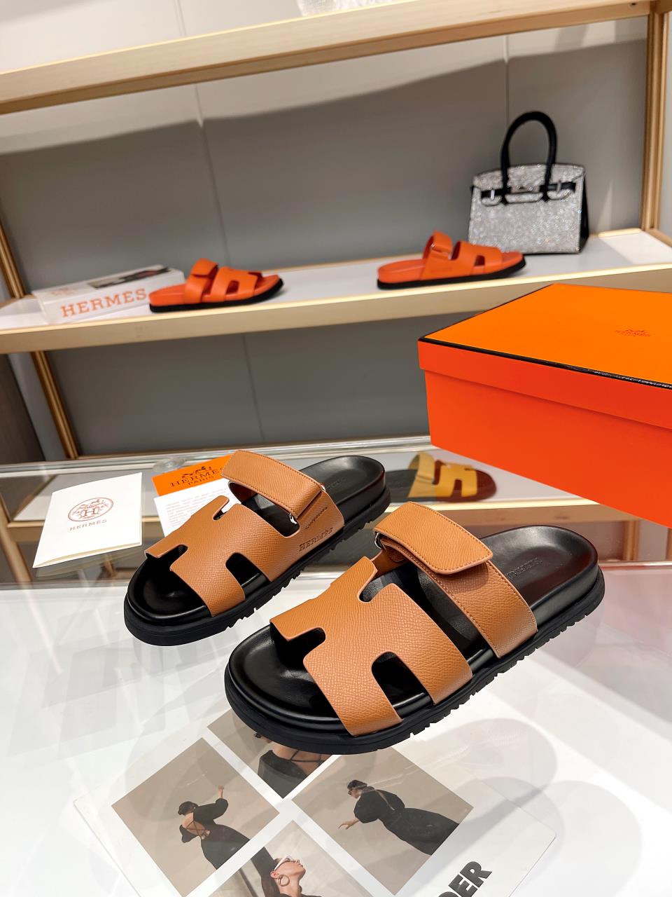 Hermes Sandal Chypre Darker Brown Black Sole