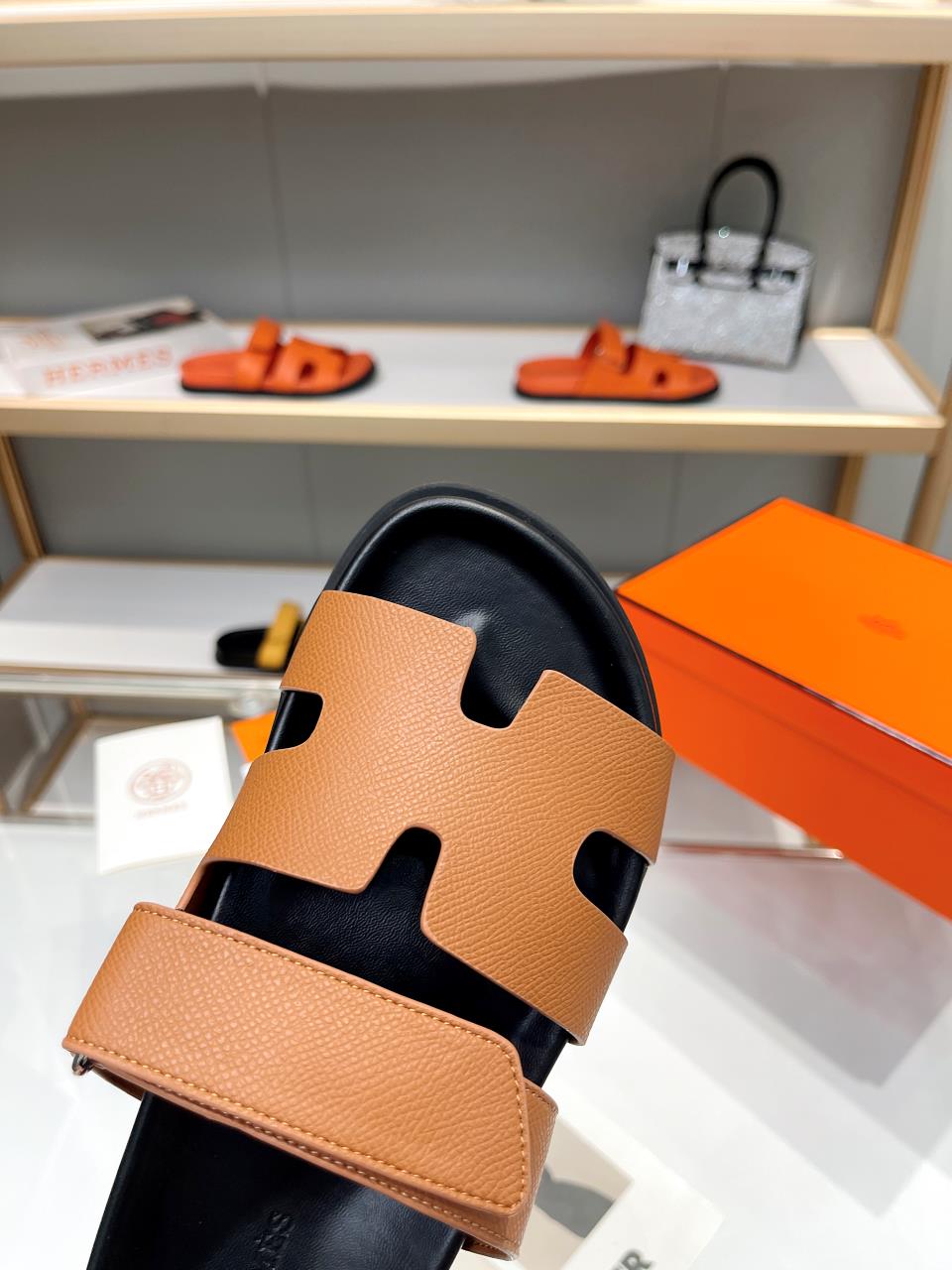 Hermes Sandal Chypre Darker Brown Black Sole