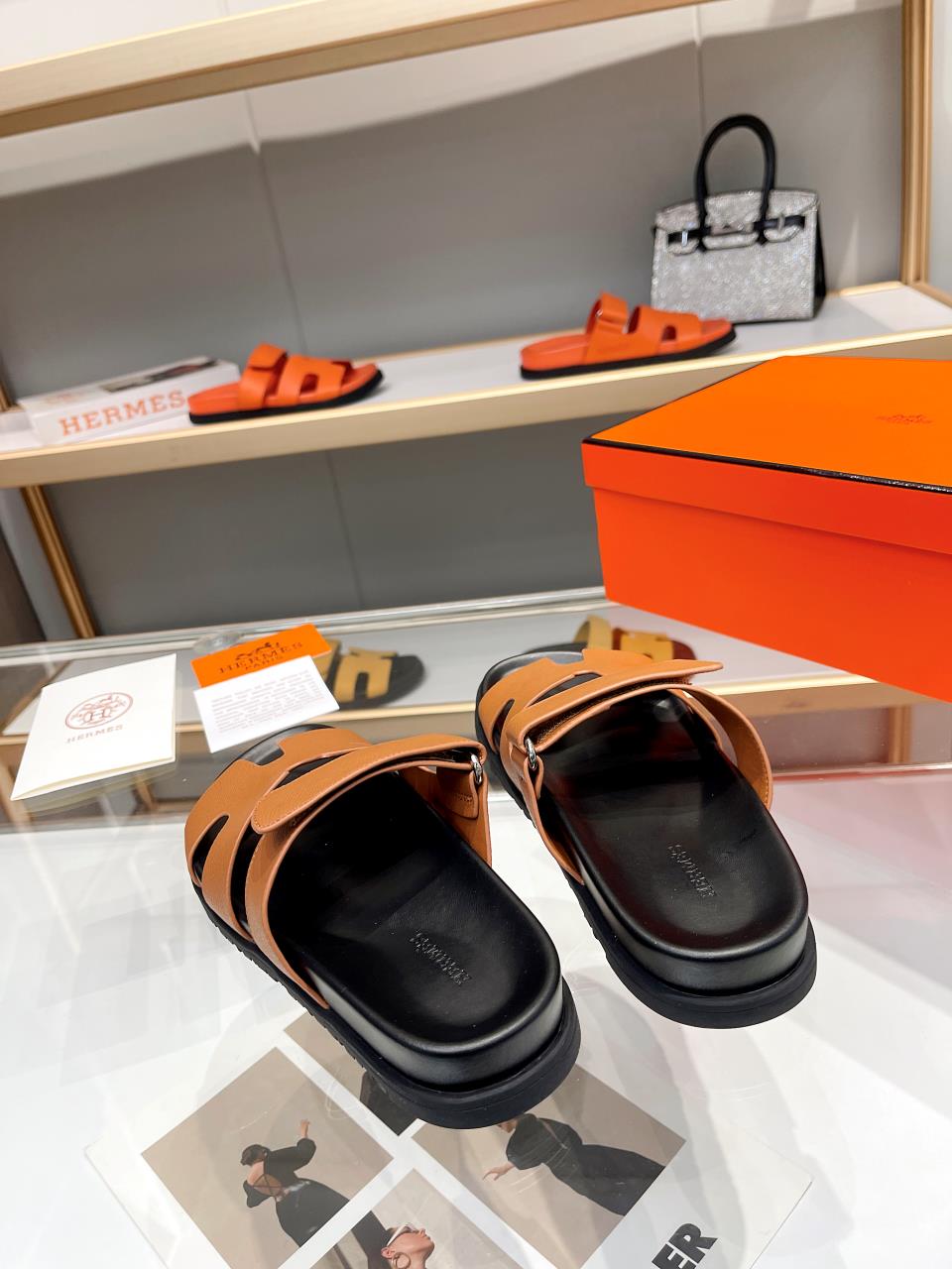 Hermes Sandal Chypre Darker Brown Black Sole