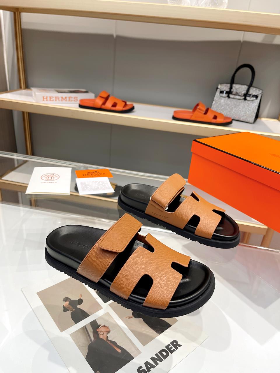 Hermes Sandal Chypre Darker Brown Black Sole