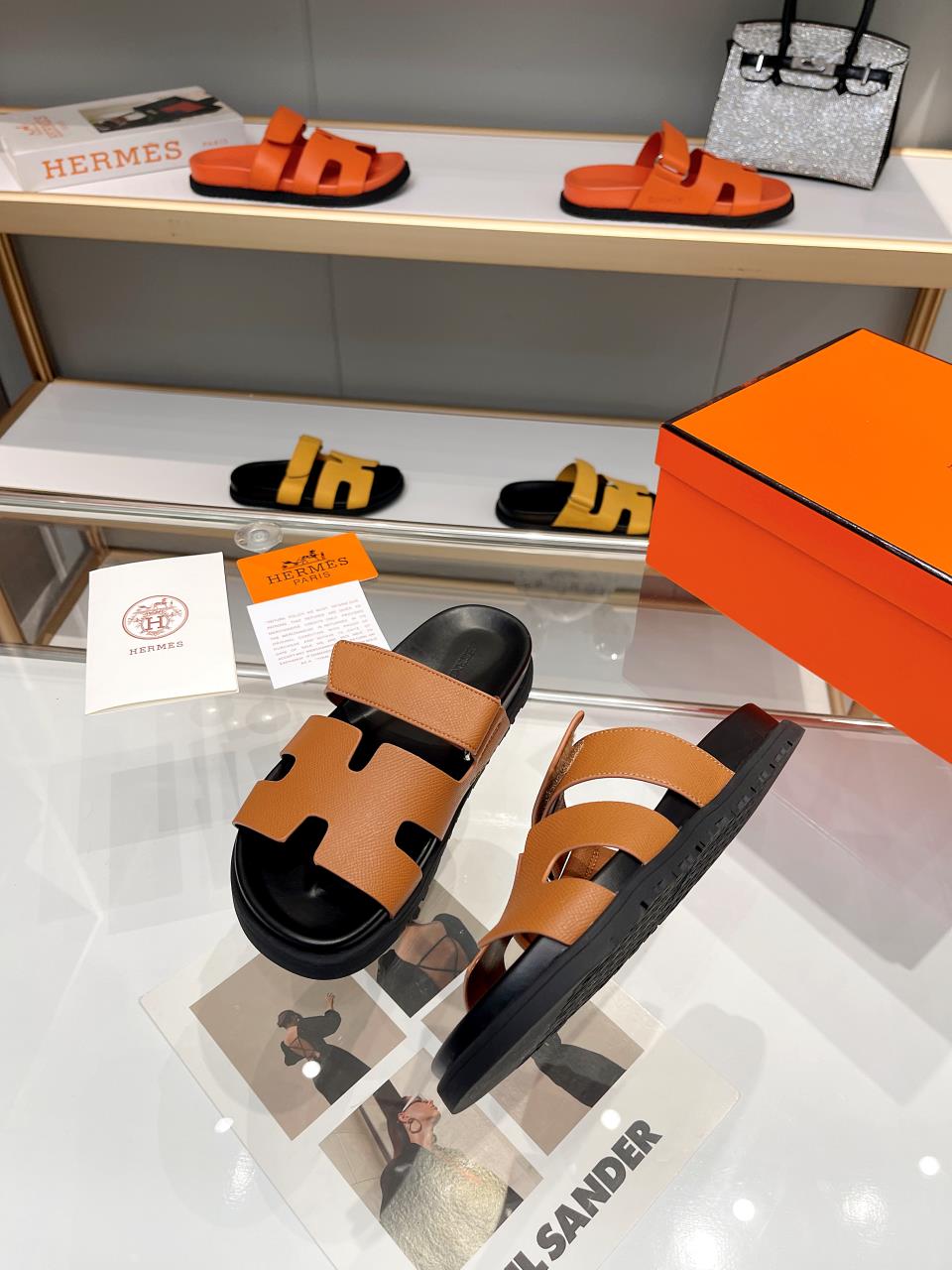Hermes Sandal Chypre Darker Brown Black Sole