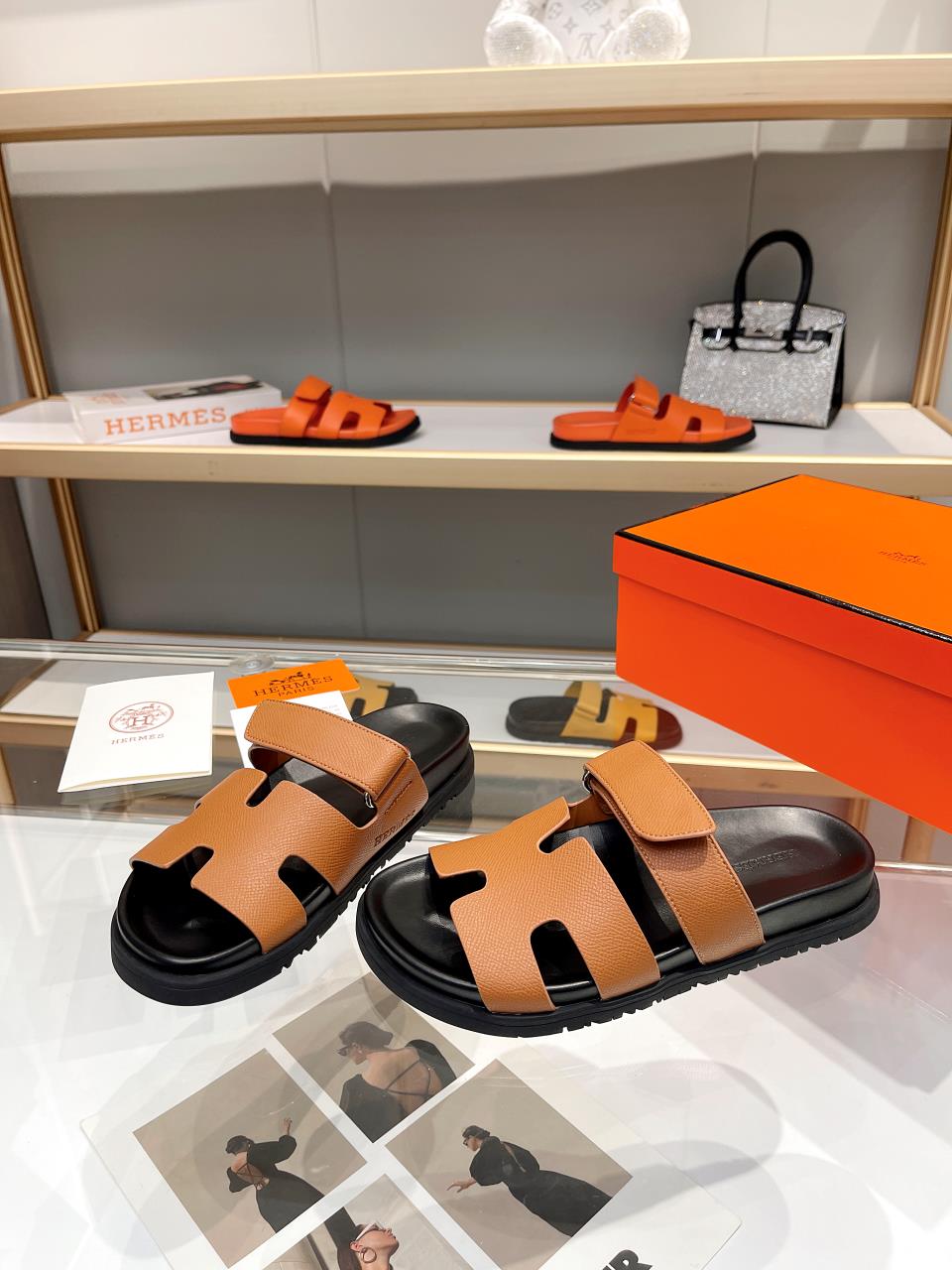 Hermes Sandal Chypre Darker Brown Black Sole