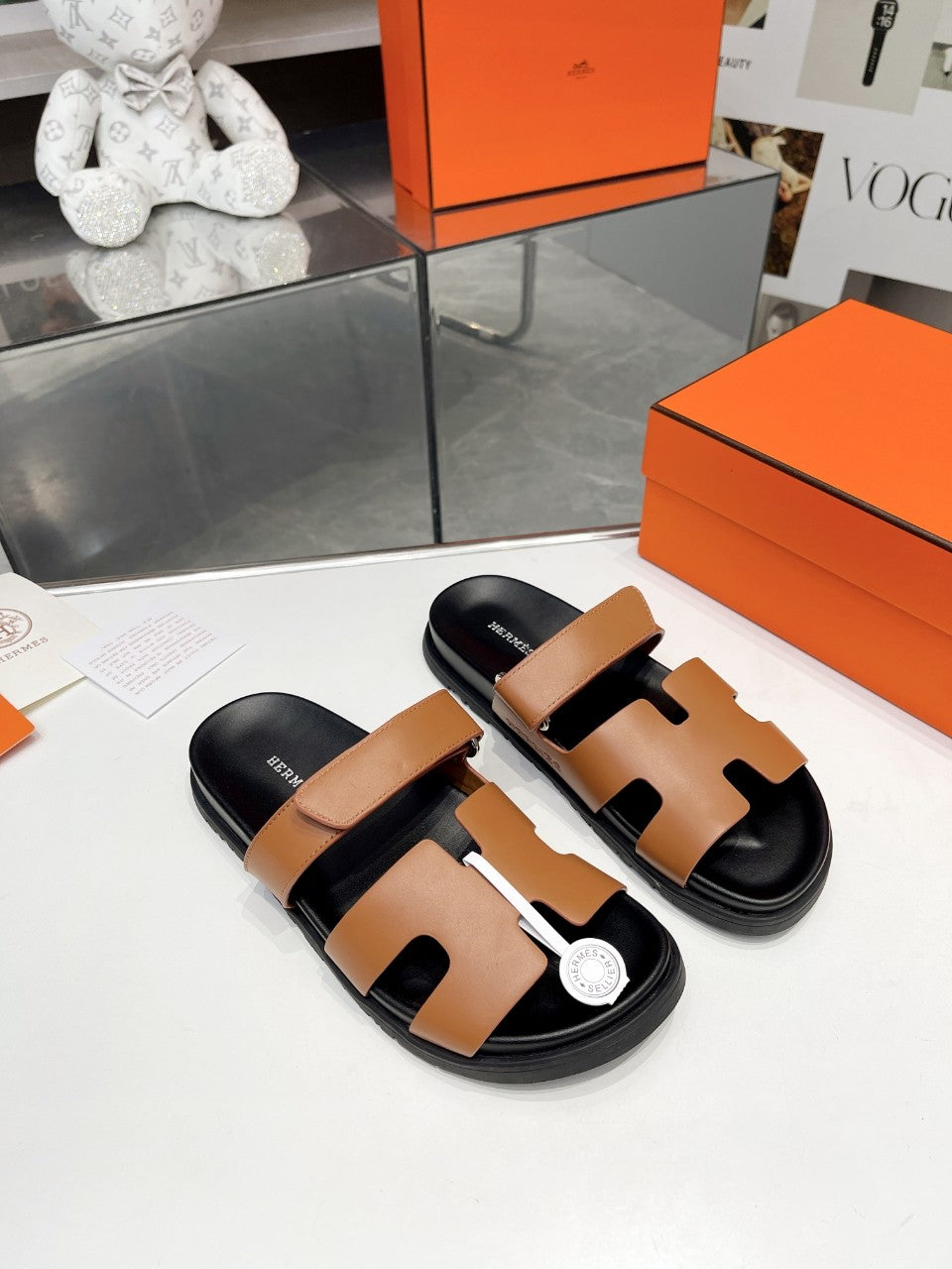 Hermes Sandal Chypre H Brown