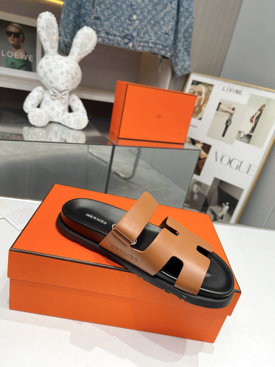 Hermes Sandal Chypre H Brown