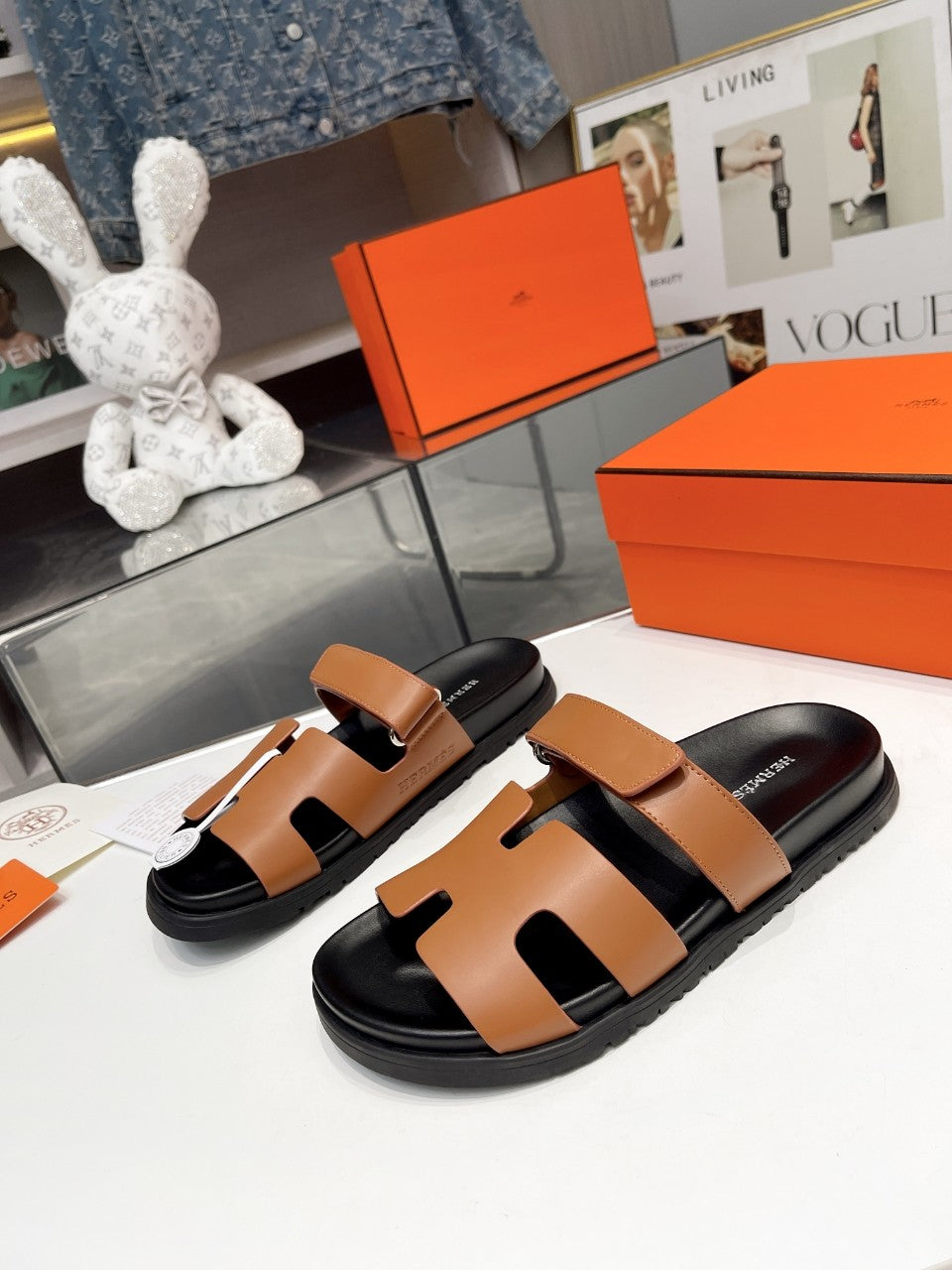 Hermes Sandal Chypre H Brown