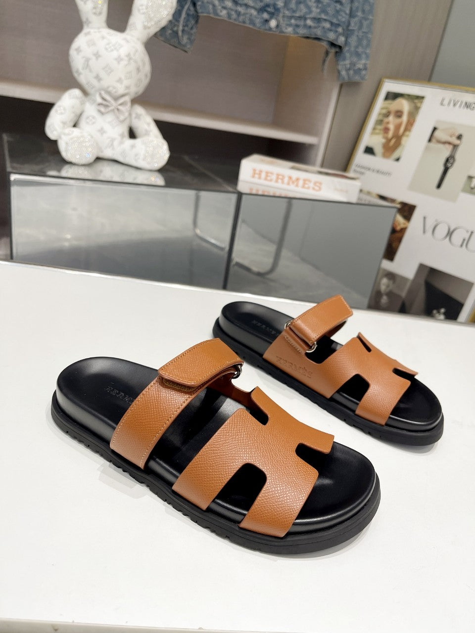 Hermes Sandal Chypre Dark Brown Black Sole
