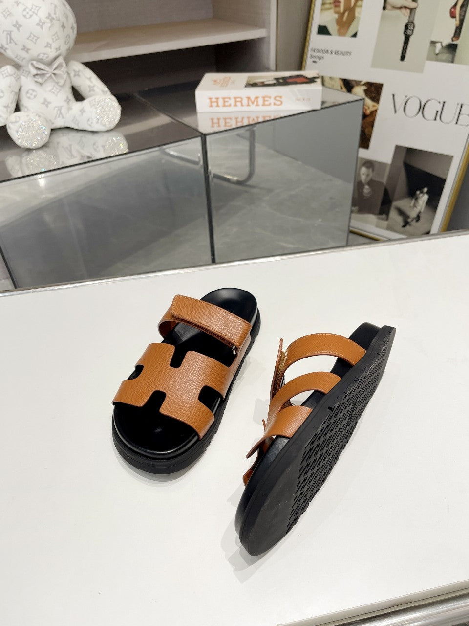 Hermes Sandal Chypre Dark Brown Black Sole