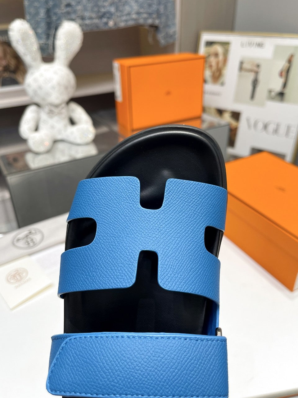 Hermes Sandal Chypre Marineblau