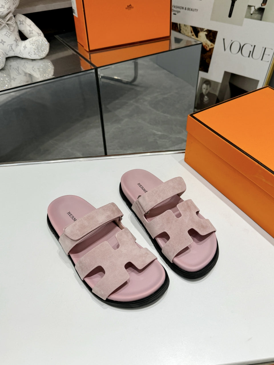 Hermes Sandal Chypre Baby Rosa