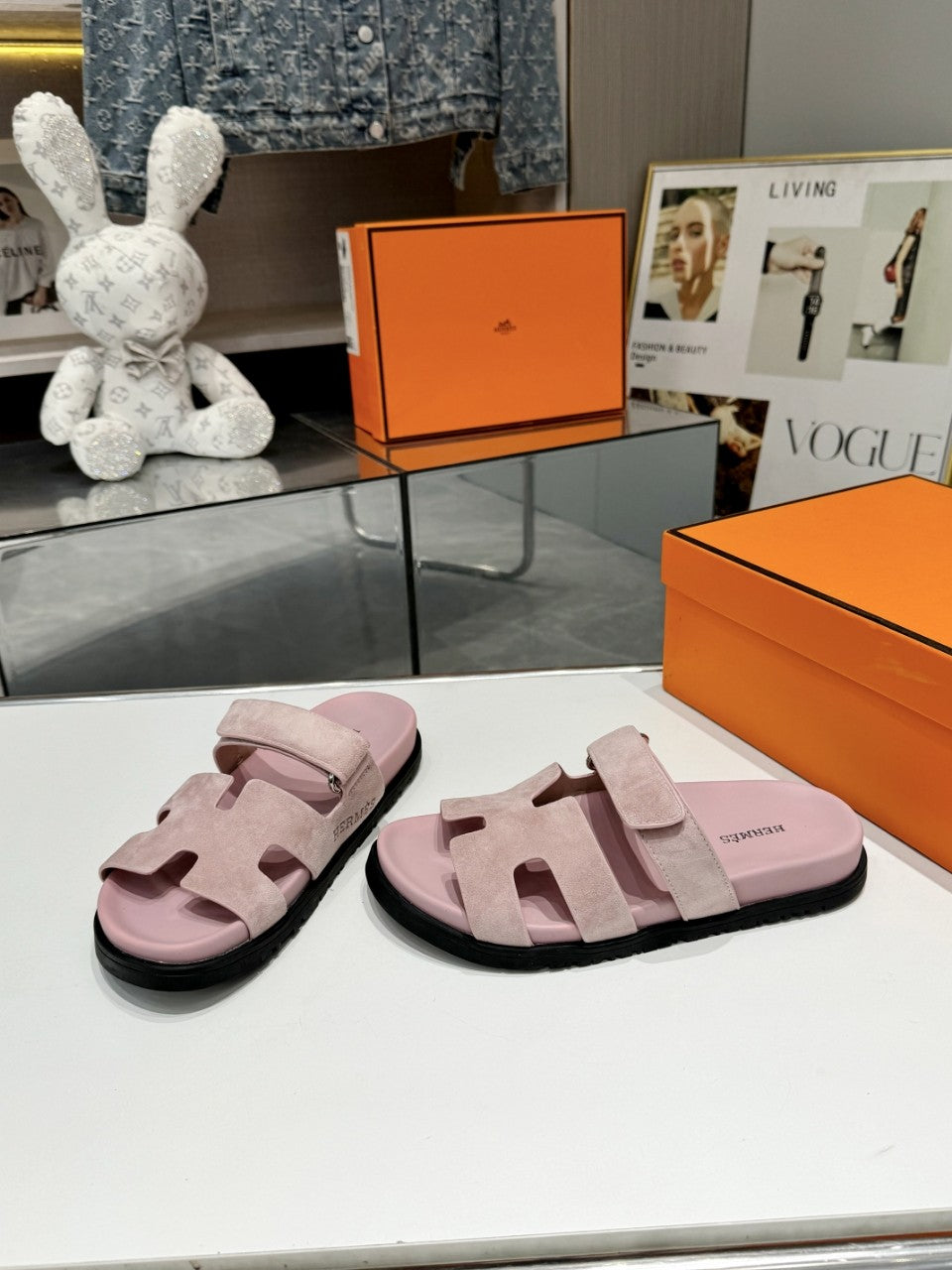 Hermes Sandal Chypre Baby Rosa