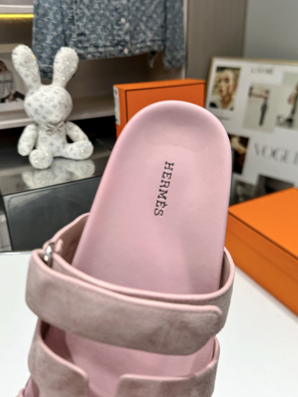 Hermes Sandal Chypre Baby Rosa