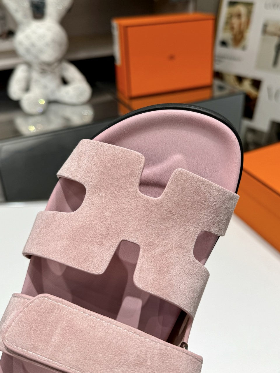 Hermes Sandal Chypre Baby Rosa