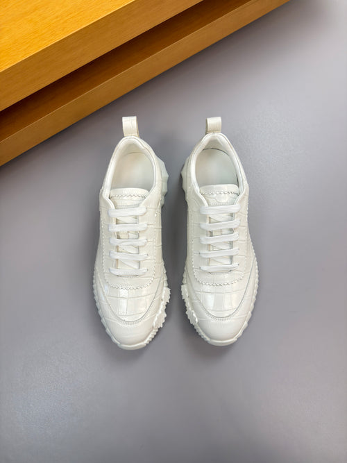 Hermes Bouncing Sneaker Crocodile All White