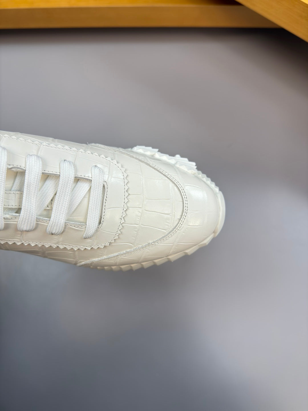 Hermes Bouncing Sneaker Crocodile All White