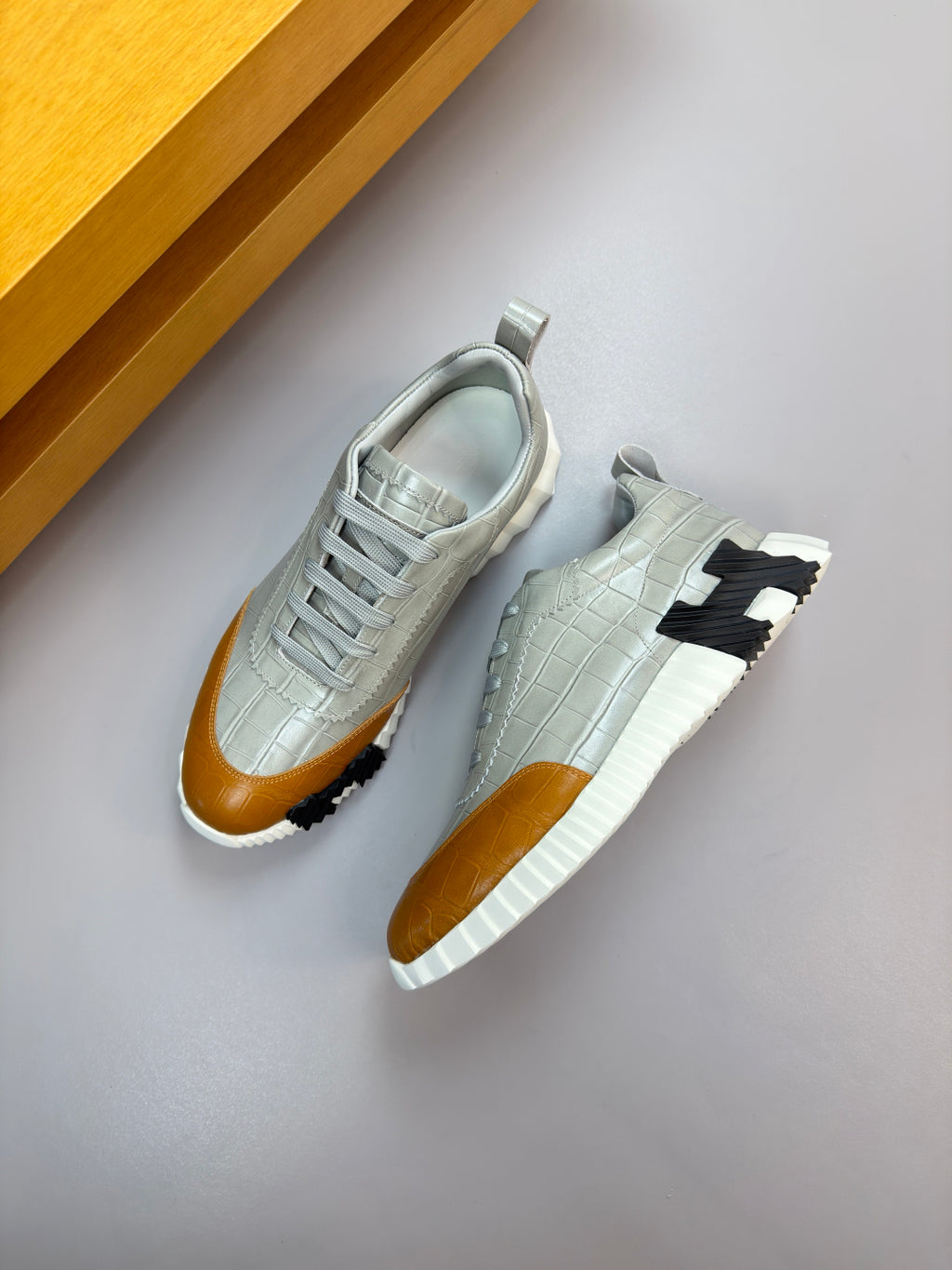 Hermes Bouncing Sneaker Crocodile Grey