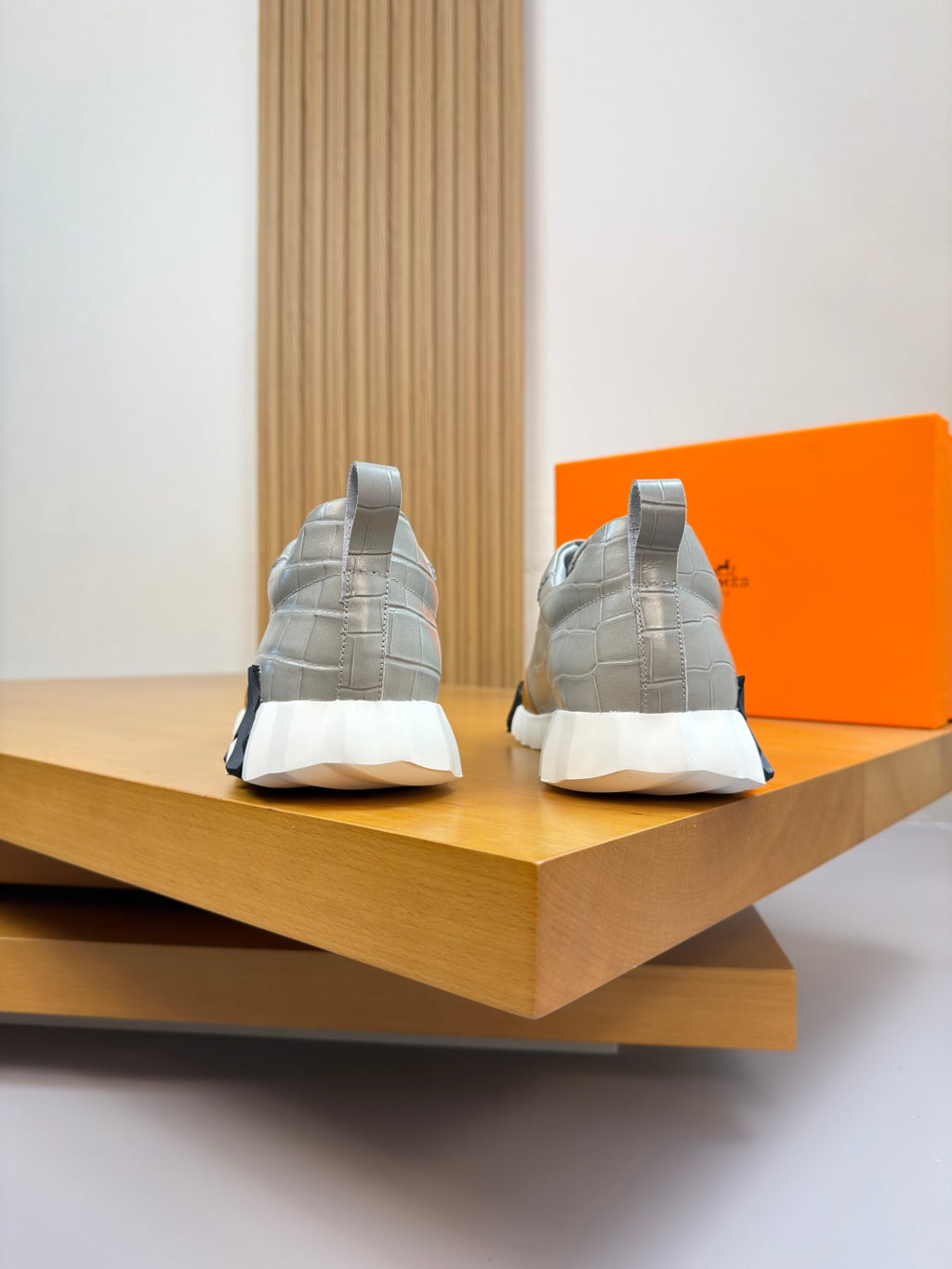 Hermes Bouncing Sneaker Crocodile Grey