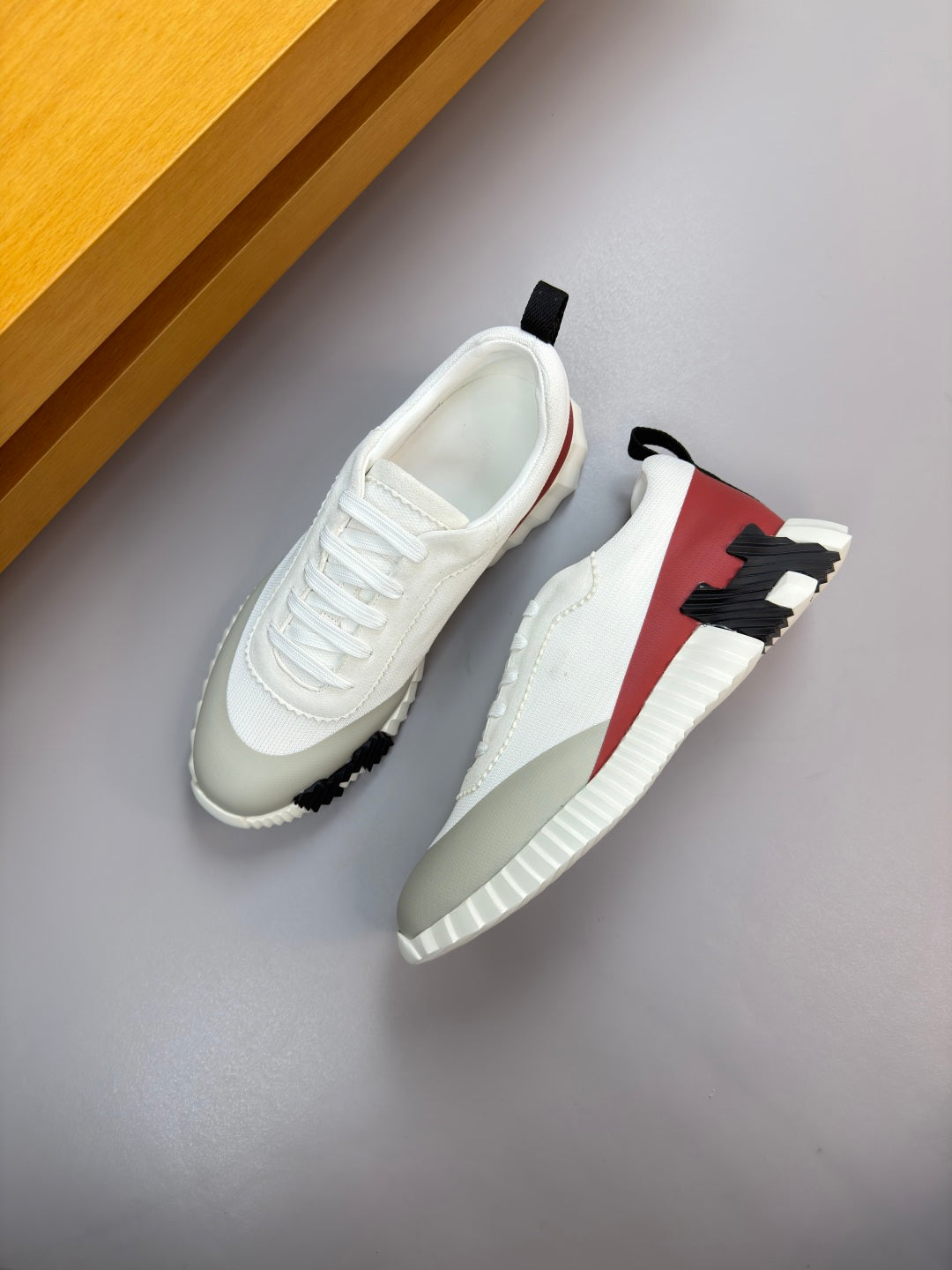 Hermes Bouncing Sneaker White Burgundy