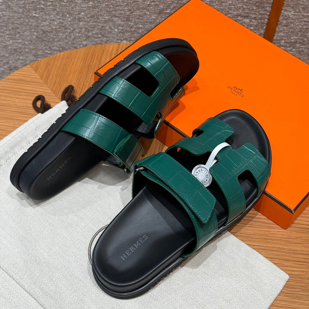 Riviera Sandal Green Croco Optic