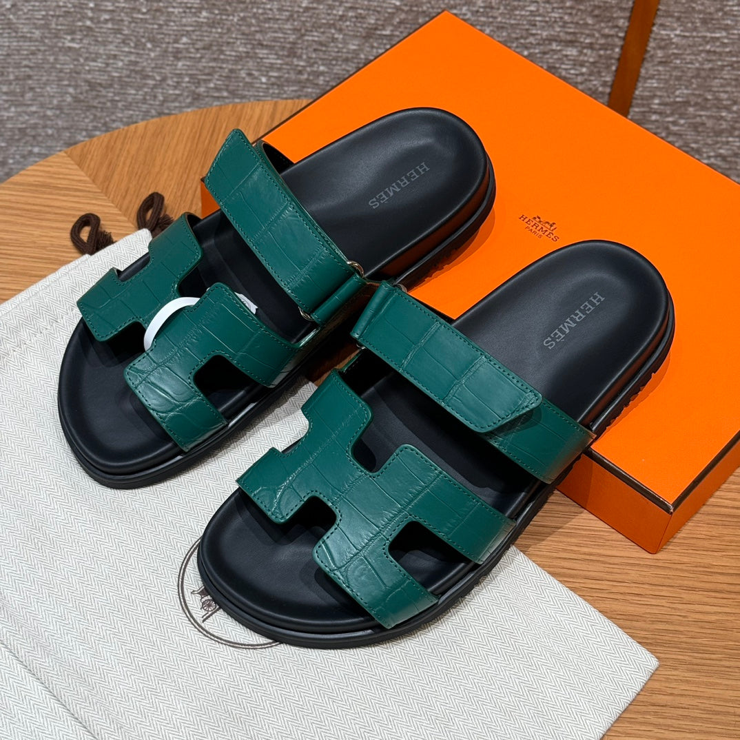 Riviera Sandal Green Croco Optic