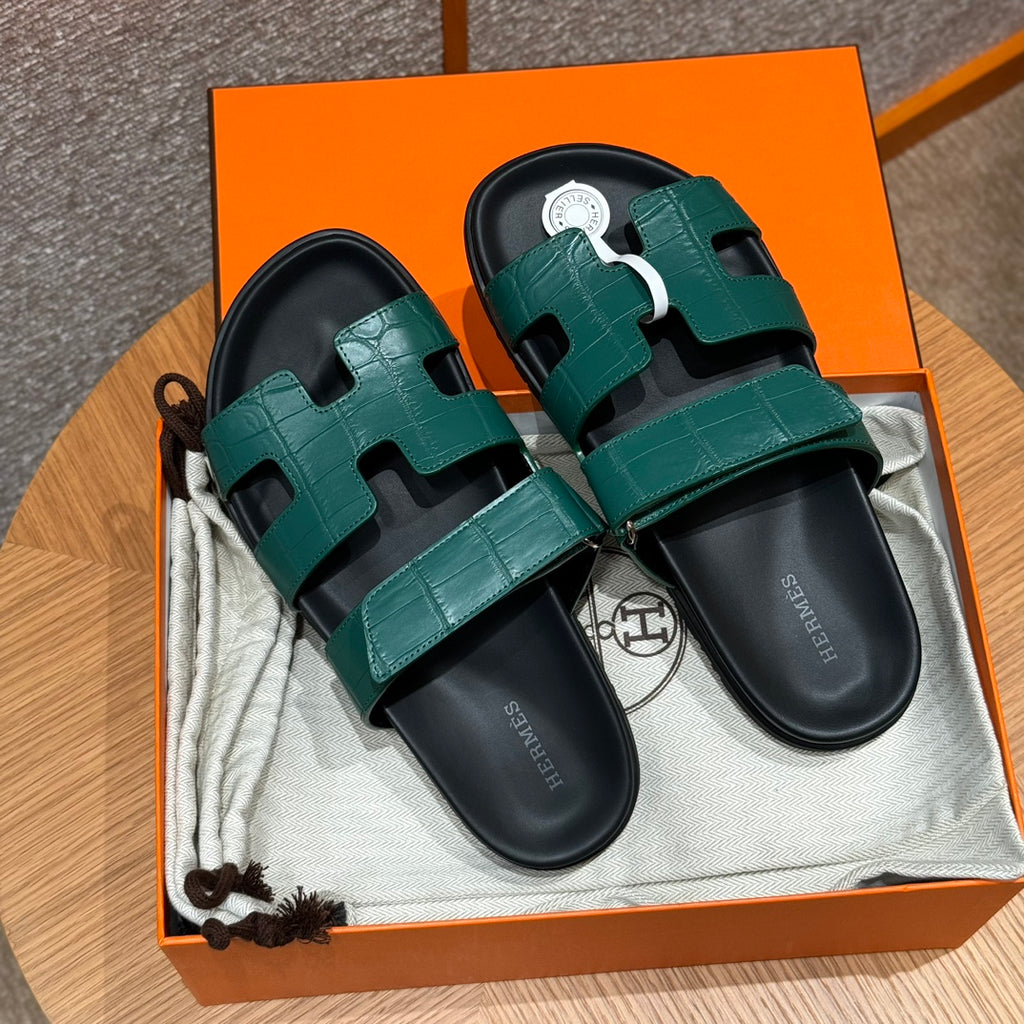 Riviera Sandal Green Croco Optic