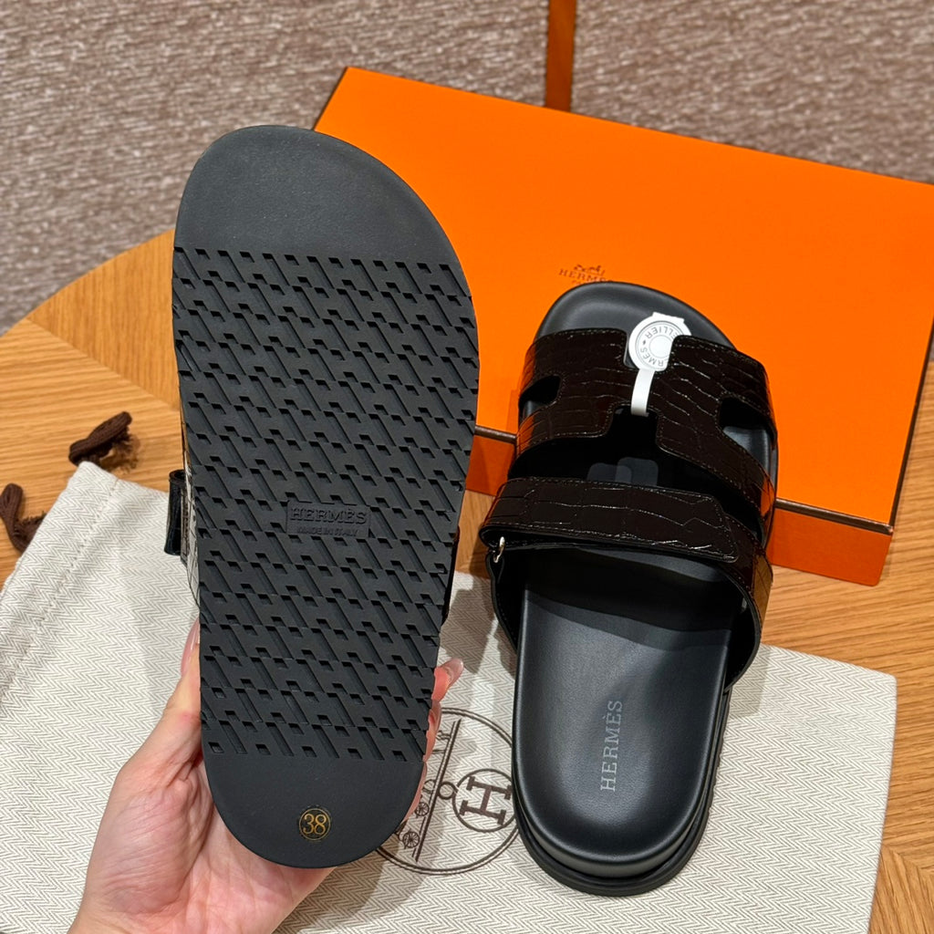 Riviera Sandal Black Croco