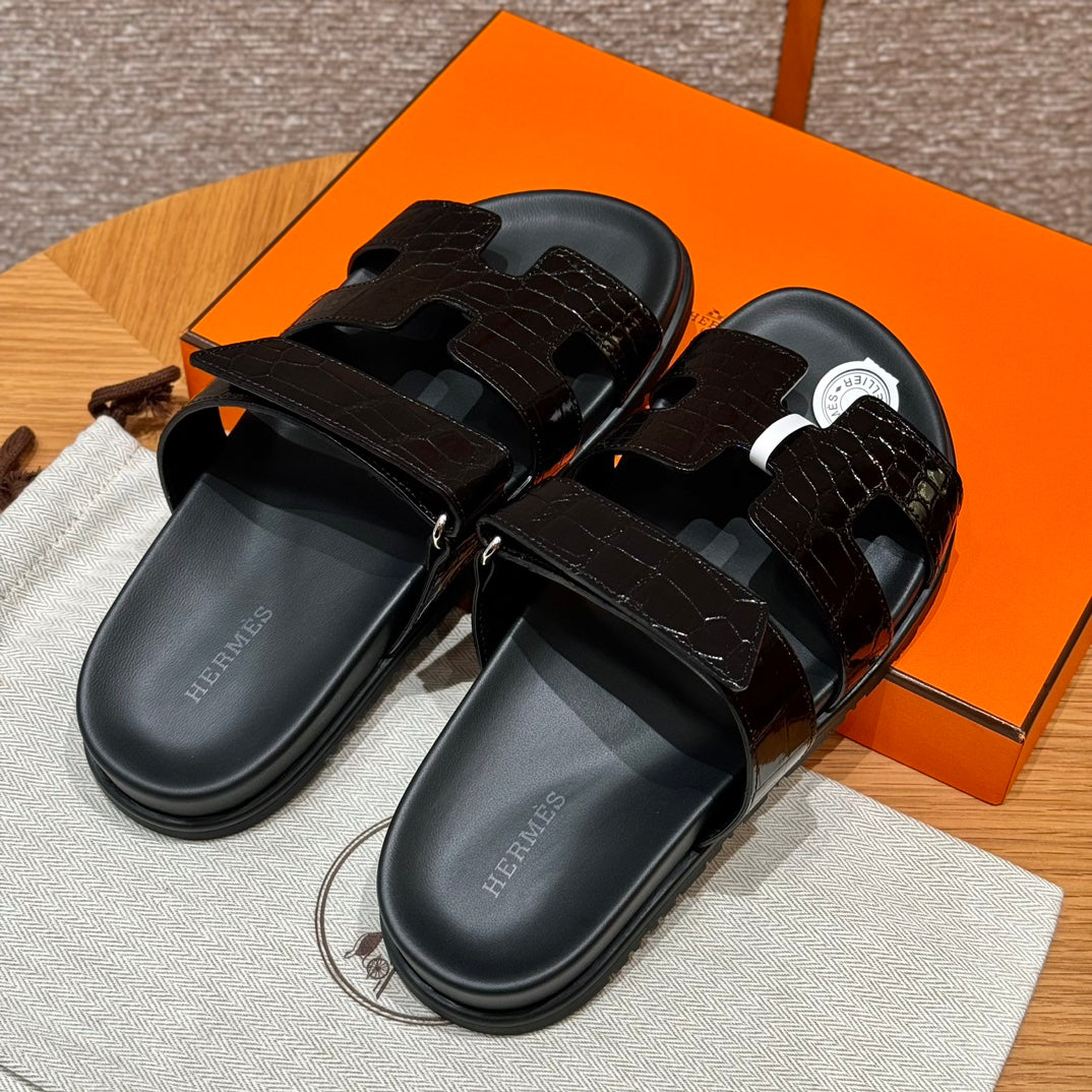 Riviera Sandal Black Croco