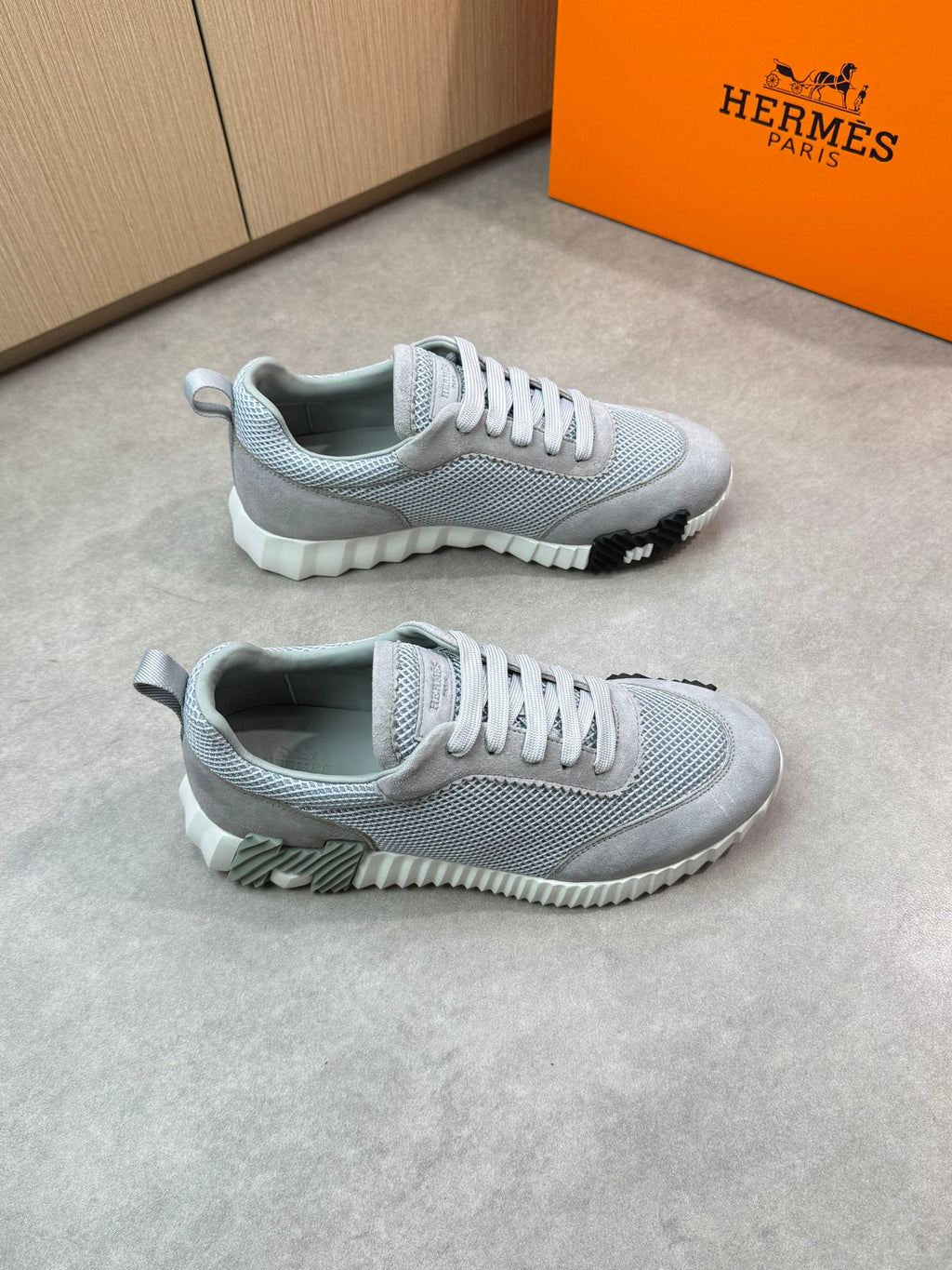 Hermes Bouncing Sneaker Grey Mesh