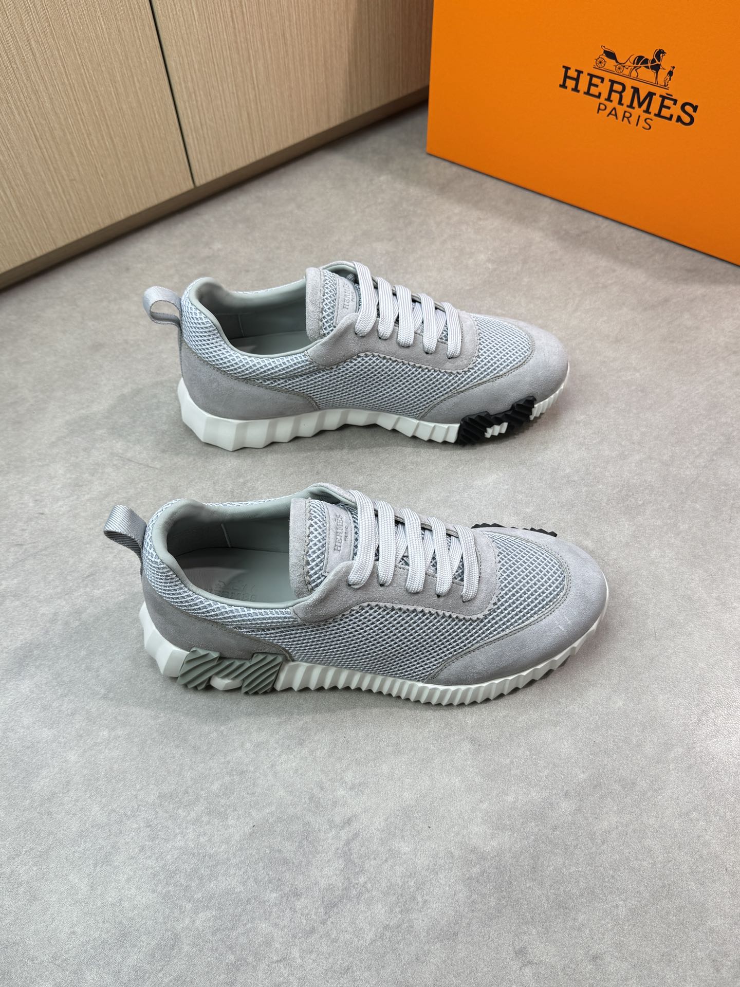 Hermes Bouncing Sneaker Grey Mesh