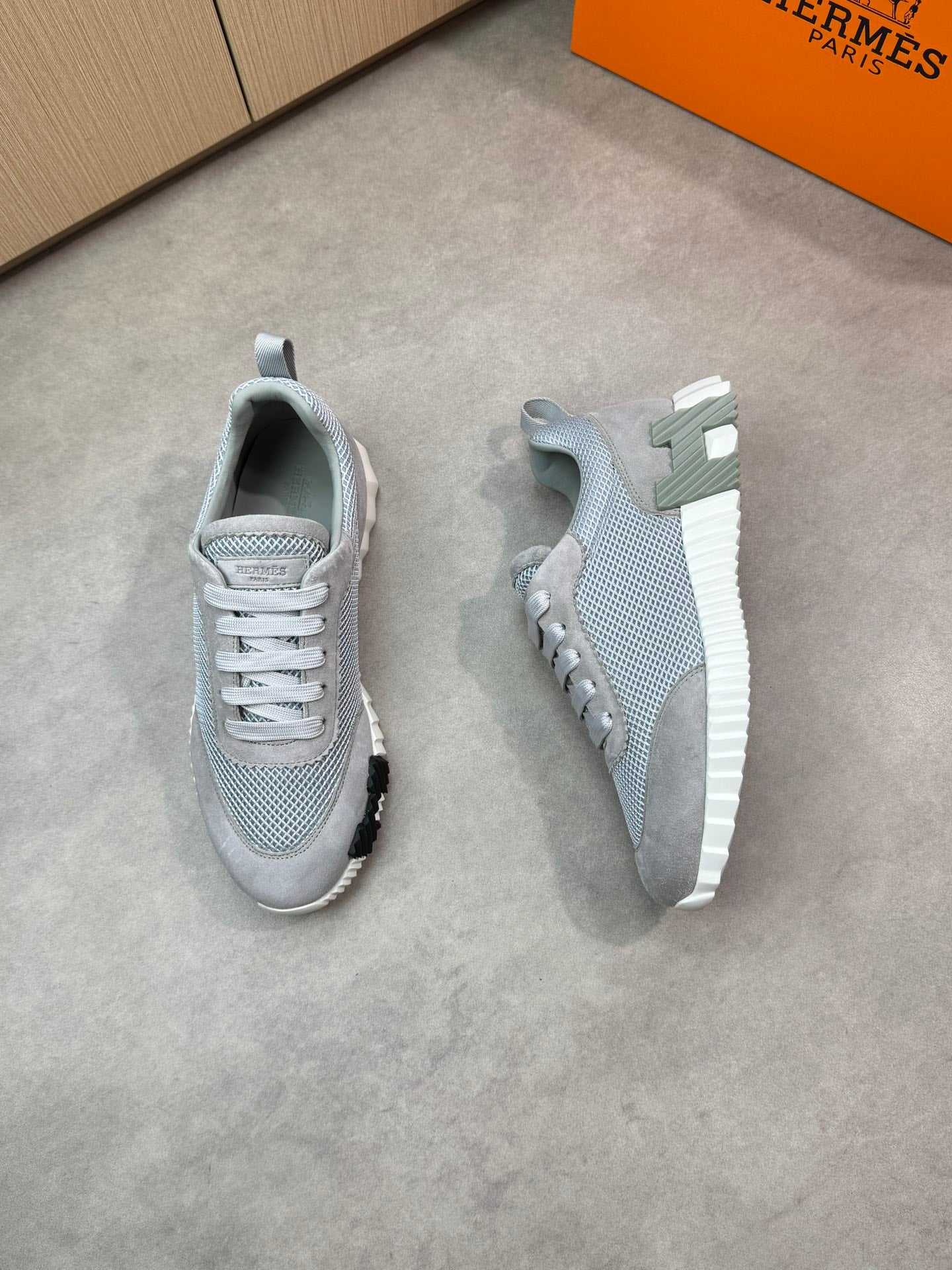 Hermes Bouncing Sneaker Grey Mesh