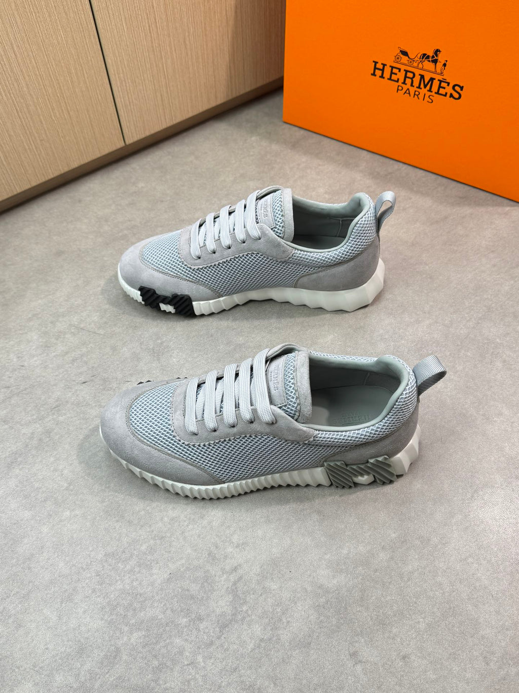 Hermes Bouncing Sneaker Grey Mesh