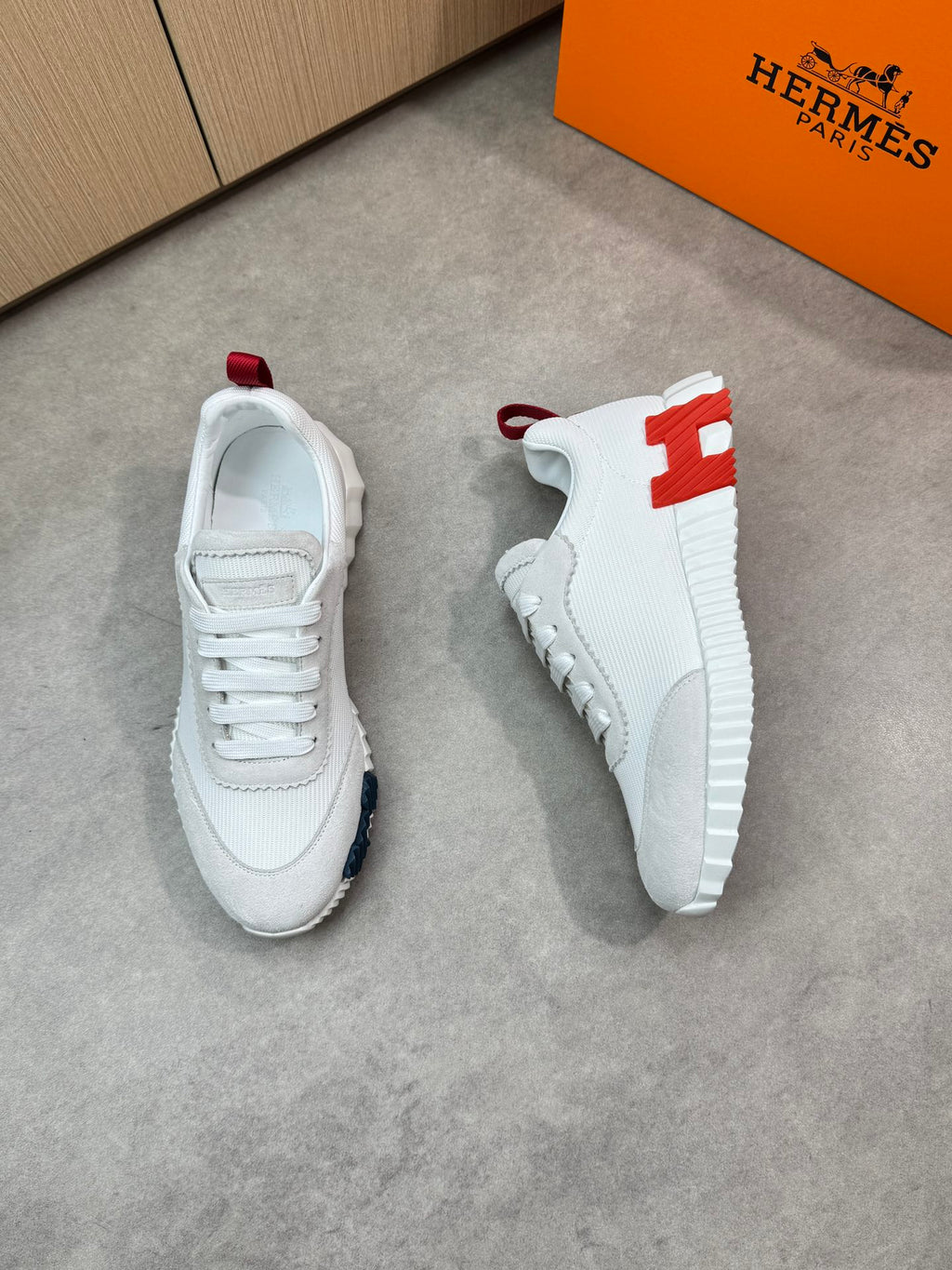 Hermes Bouncing Sneaker White Red