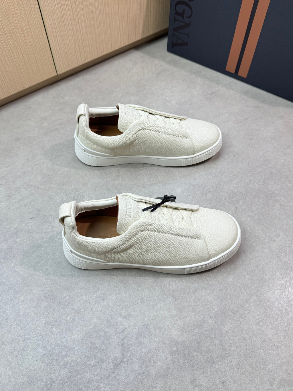 Zegna Triple Stitch Sneaker All White