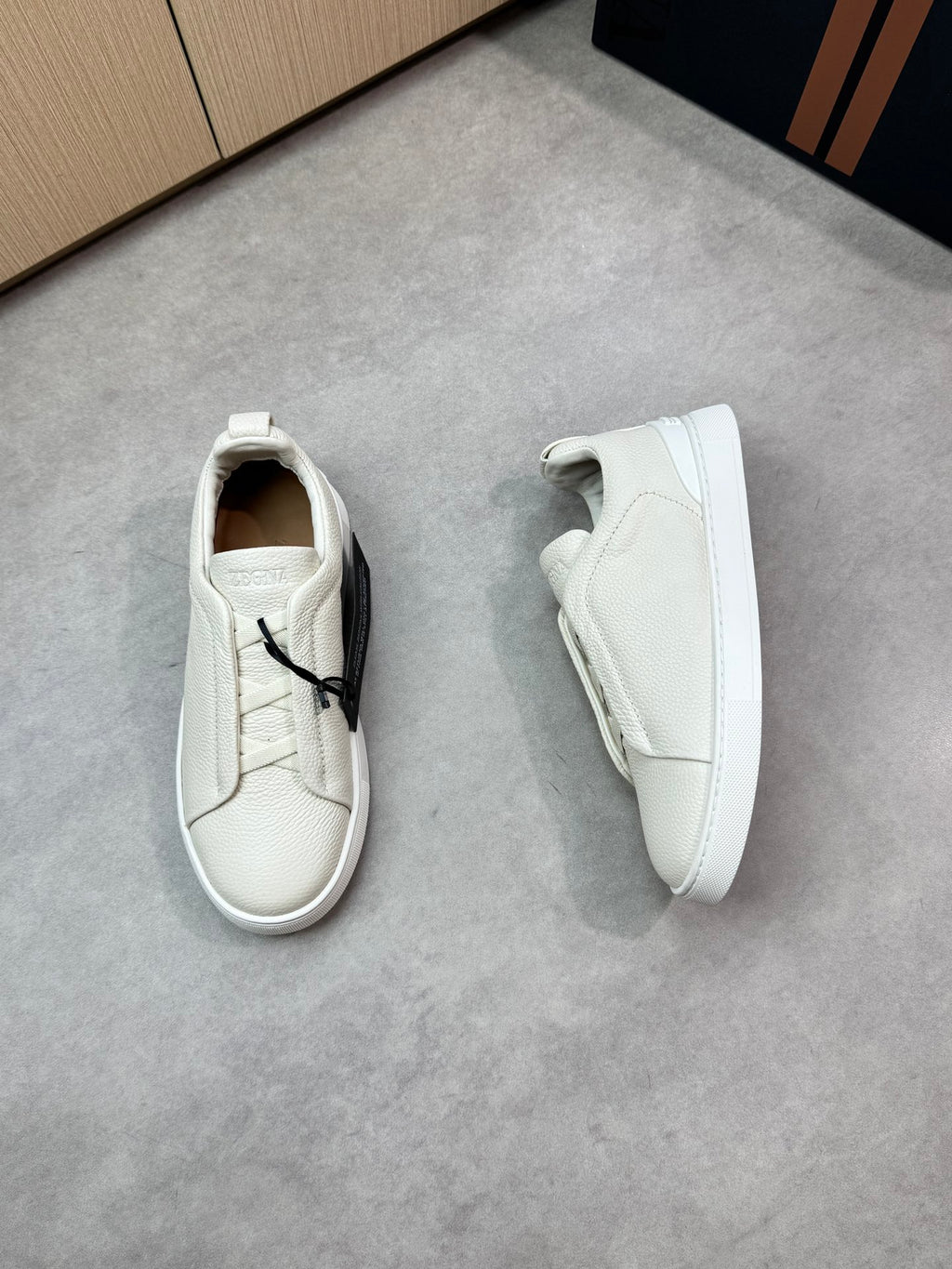 Zegna Triple Stitch Sneaker All White