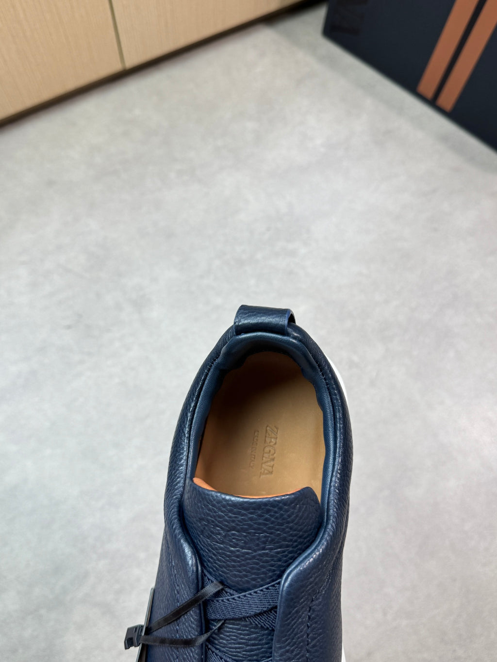 Zegna Triple Stitch Sneaker Marine Blue