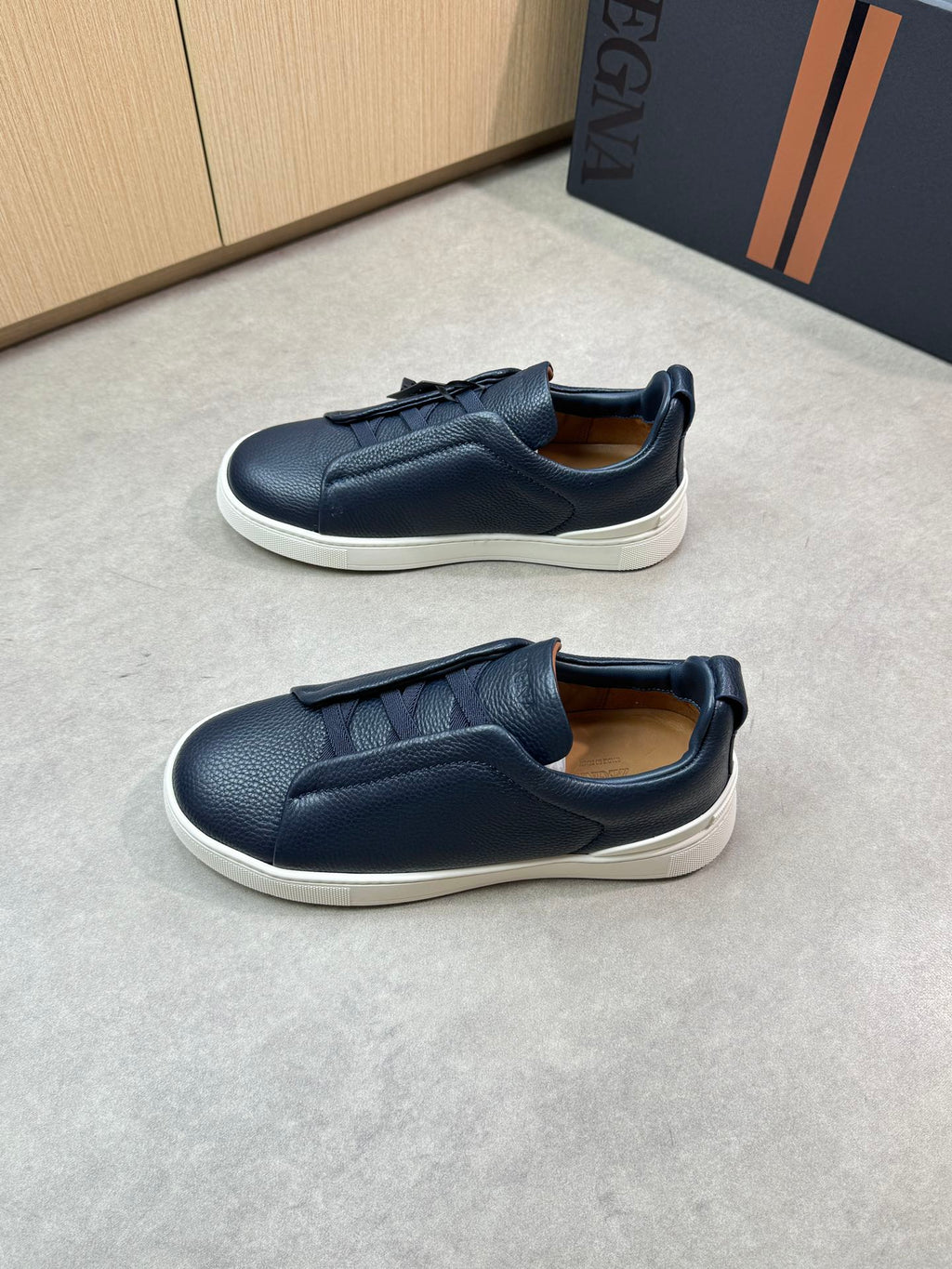 Zegna Triple Stitch Sneaker Marine Blue