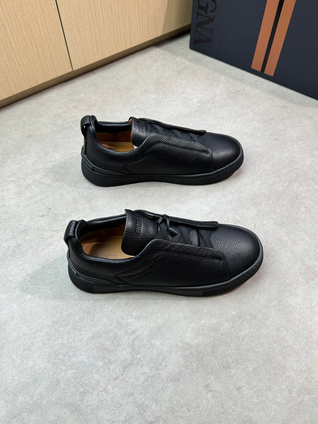 Zegna Triple Stitch Sneaker All Black
