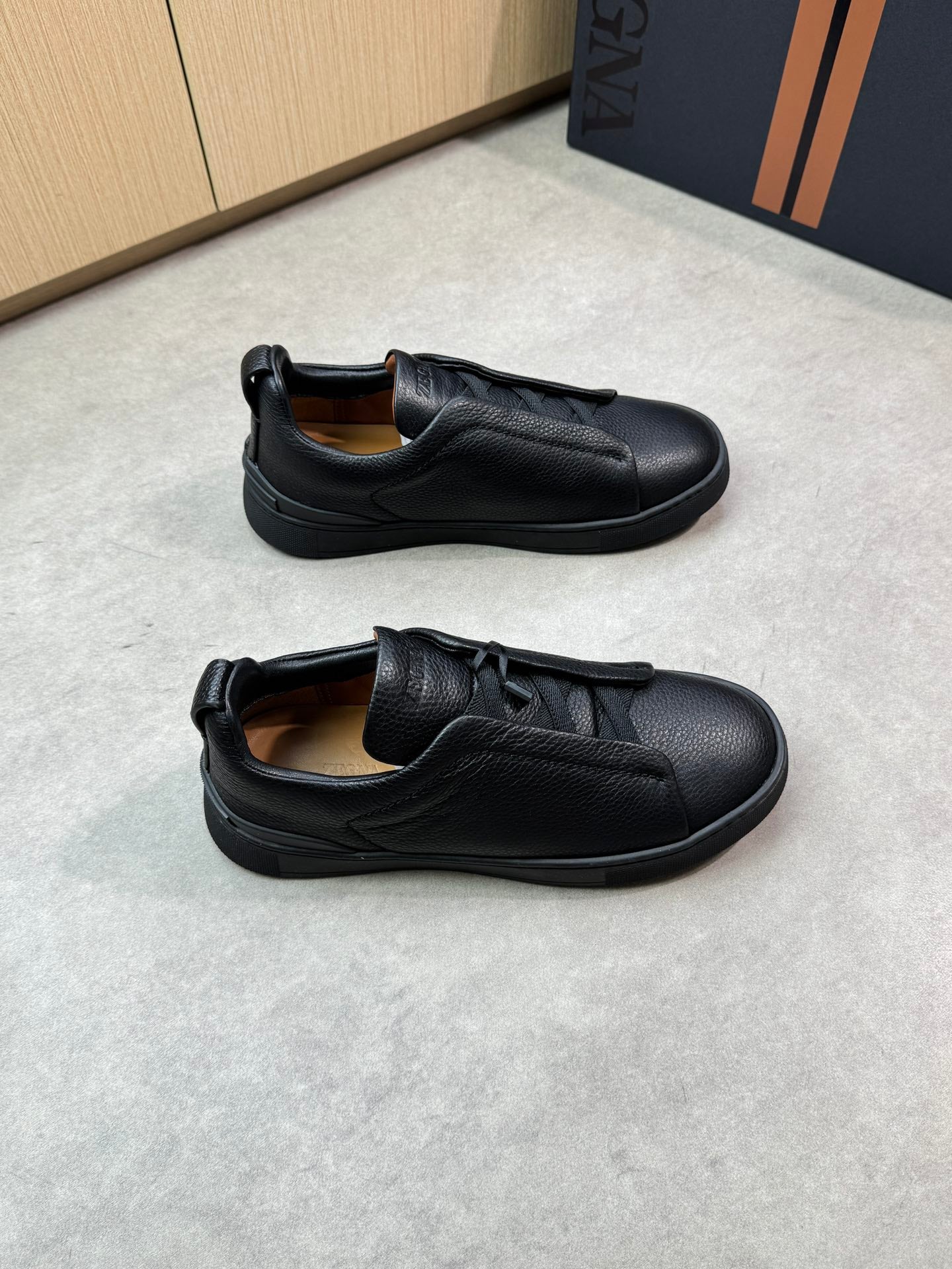 Zegna Triple Stitch Sneaker All Black