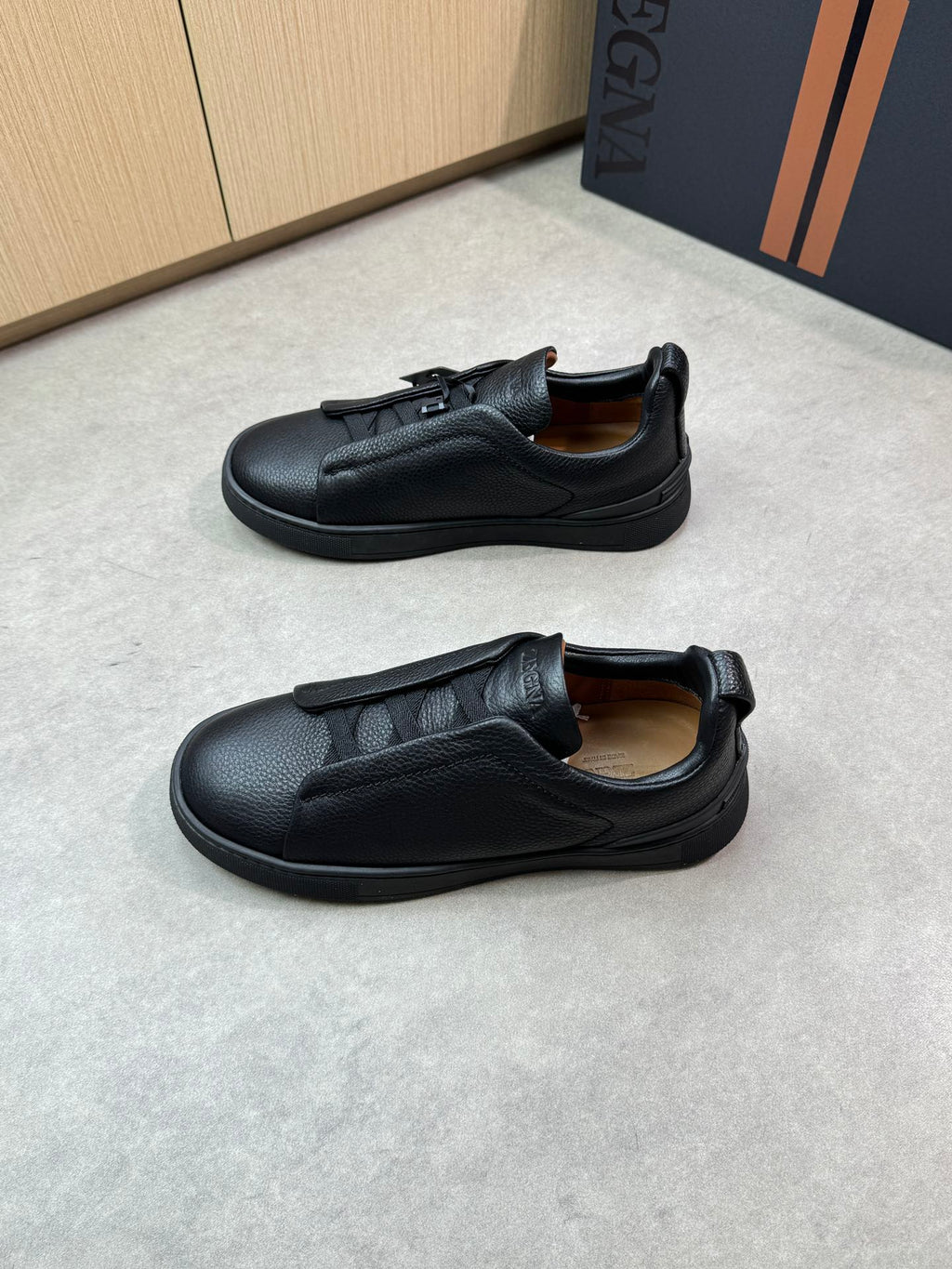 Zegna Triple Stitch Sneaker All Black