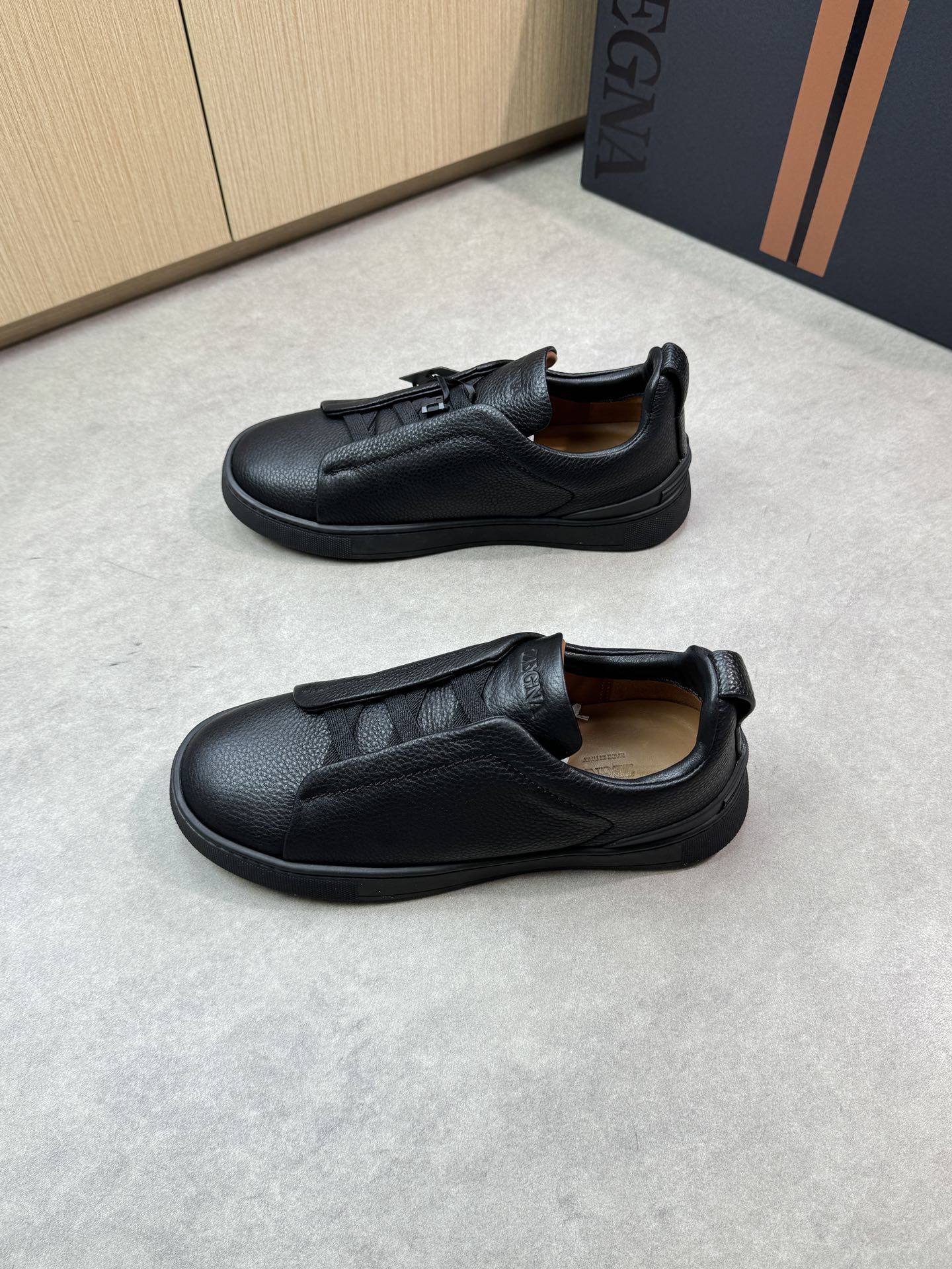 Zegna Triple Stitch Sneaker All Black