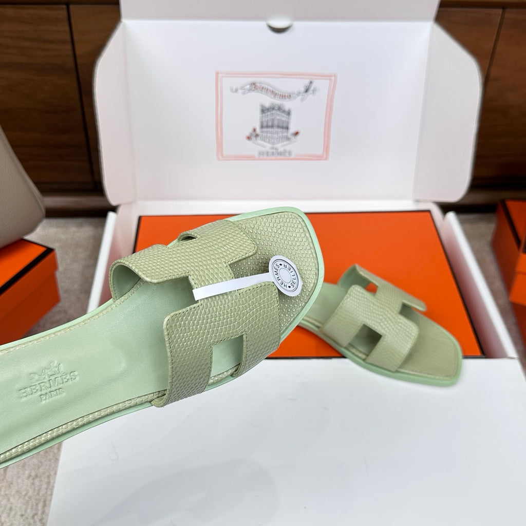 Monaco Sandal Pistachio Croco Optic